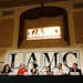 A panel discussion being held at the 10th Latino Alternative Music Conference held at the Roosevelt Hotel