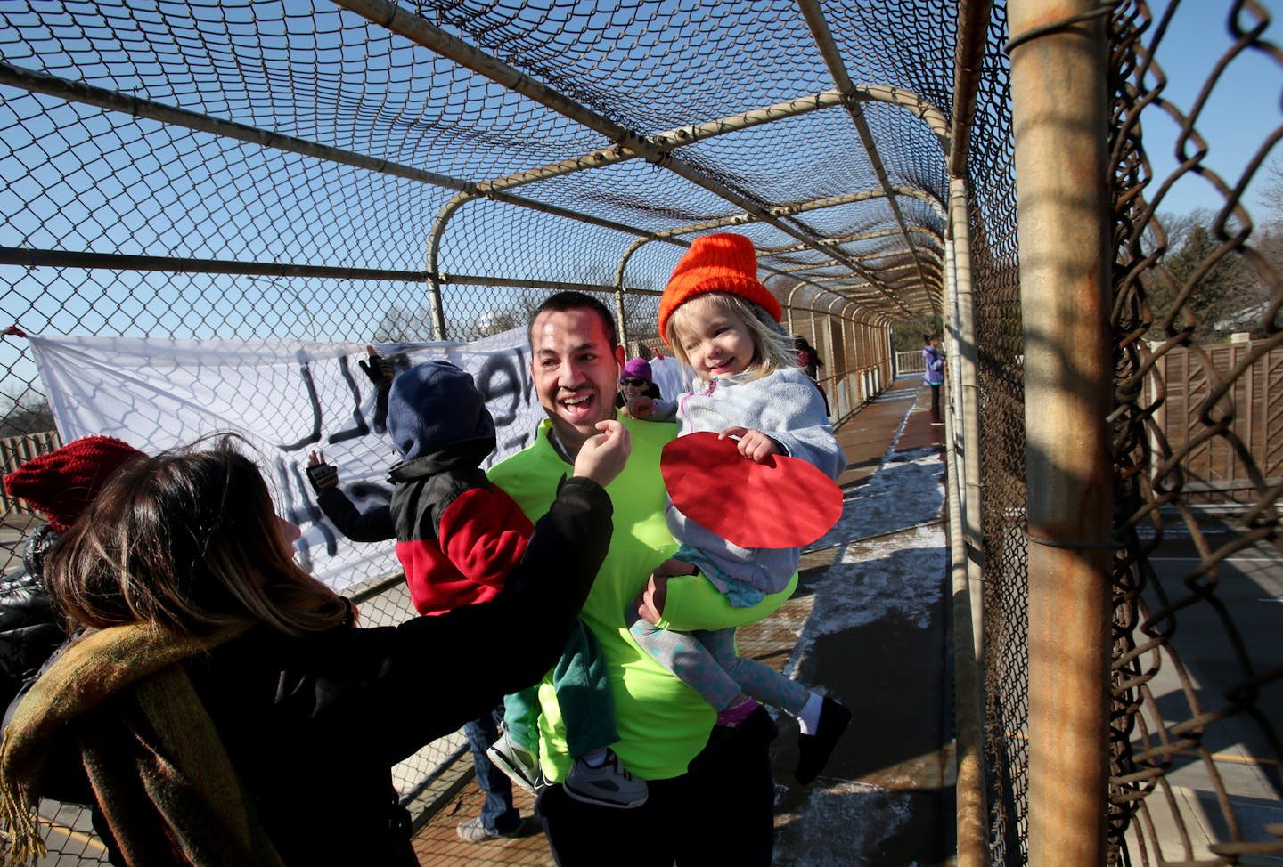 The Richfield Social Justice Community, an online group, including members of the Carrillo family of Richfield, stood on an overpass bridge over the 35W in Richfield, holding signs advocating for inclusivity and equality in the city Saturday, March 4, 2017, in Minneapolis, MN.] DAVID JOLES &#xef; david.joles@startribune.com In reaction to our undoubtedly divided political times, many suburban residents (Richfield, Edina, Bloomington, etc.) are moving beyond social networks and looking to make a