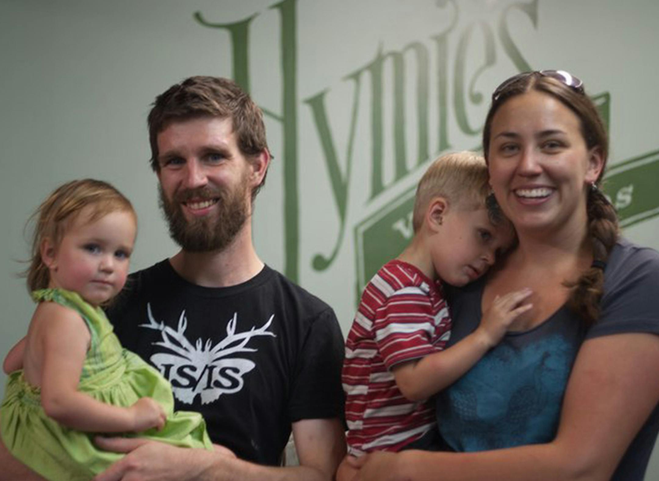 Provided photo Dave and Laura Hoenack, owners of Hymie's Vintage Records in Minneapolis, with their children.