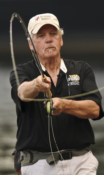 Bob Nasby is a expert at "spey'' casting, the two-handed European style of fly casting, which he practices on the St. Croix River in Bayport, Minnesot
