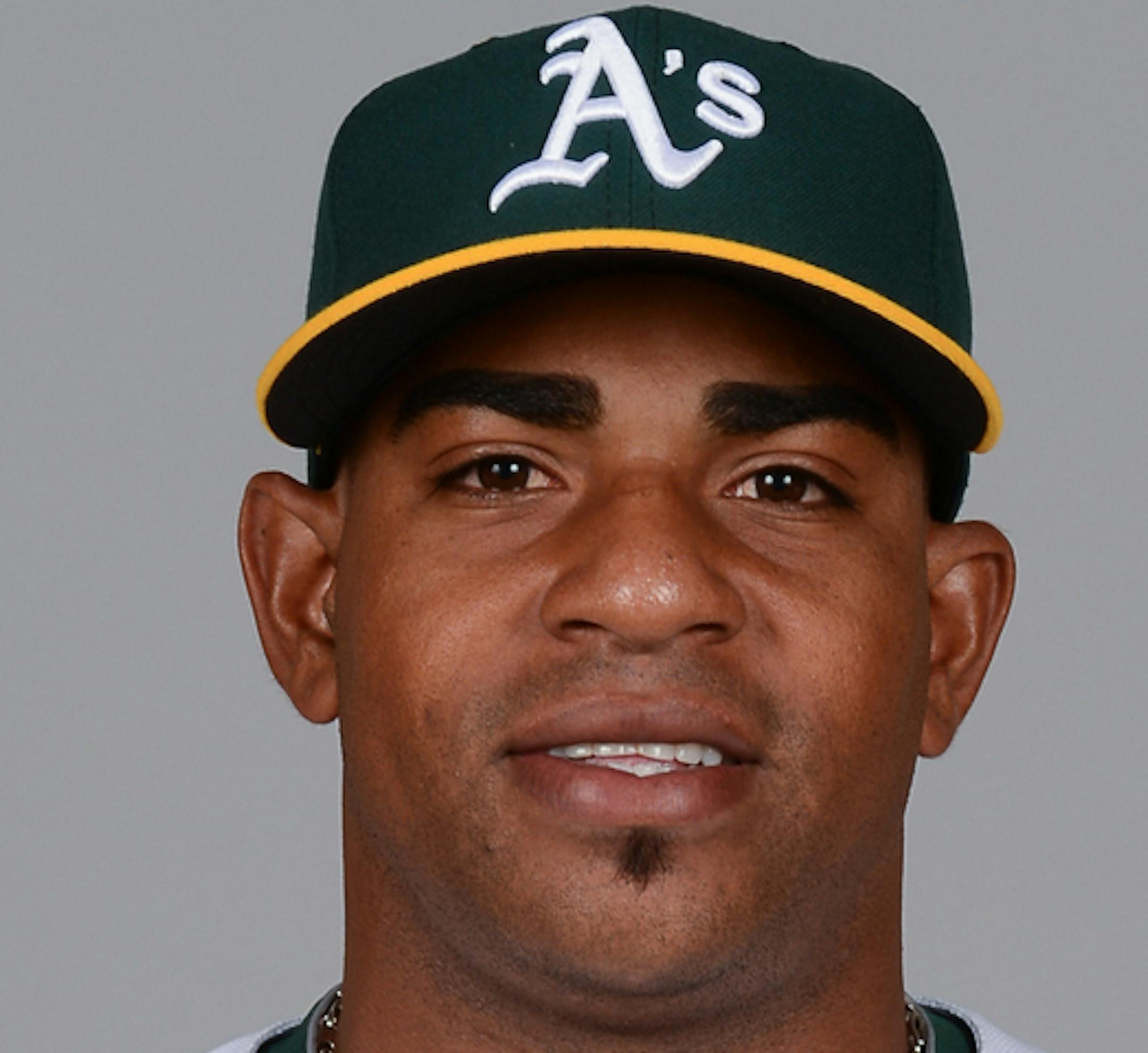PHOENIX - FEBRUARY 18: Yoenis Cespedes #52 of the Oakland Athletics poses during Photo Day on Monday, February 18, 2013 at Phoenix Municipal Stadium in Phoenix, Arizona. (Photo by Robert Binder/MLB Photos via Getty Images) *** Local Caption *** Yoenis Cespedes ORG XMIT: 159448201
