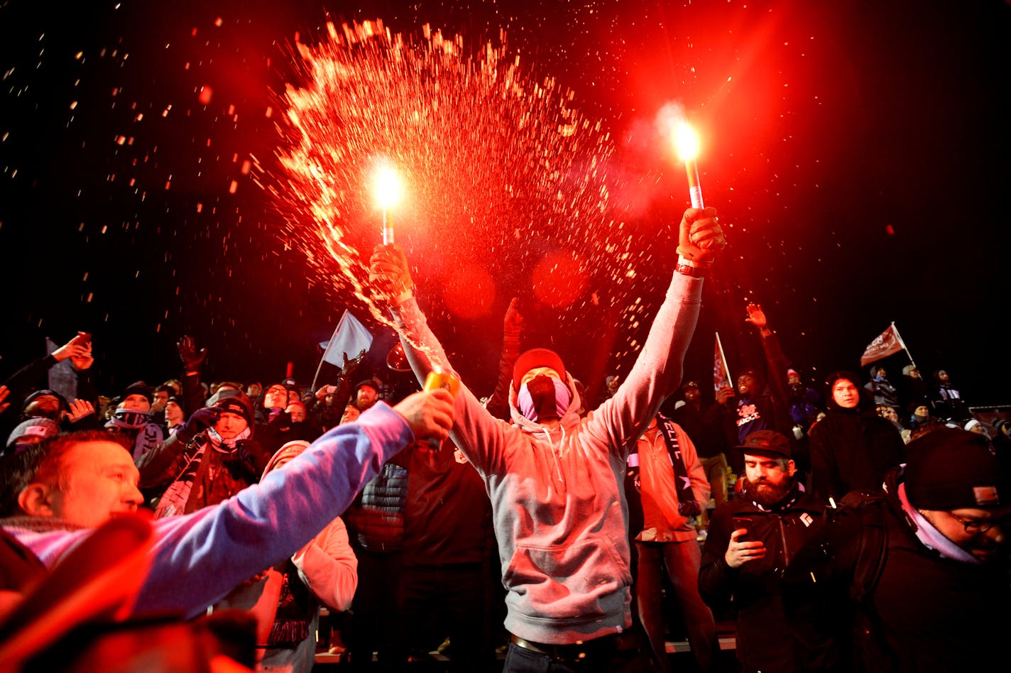 Goodbye MLS, goodbye Blaine: United FC fans cheered for the future of the team with flares and flying drinks during its last MLS game and last contest at the National Sports Center in Blaine on Saturday night.