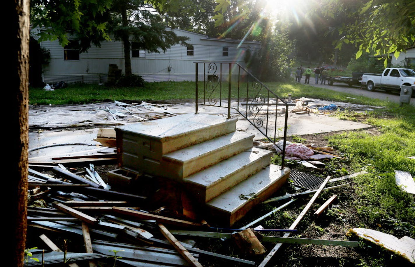 A manufactured home no longer sits on the lot it once occupied in Lowry Grove mobile home park Friday, June 30, 2017, in St. Anthony, MN. Lowry Grove closed it's gate and all residents had to be gone by 12 midnight the following day, the space slated to be redeveloped into multiple-residence apartments.] DAVID JOLES &#xef; david.joles@startribune.com It&#xed;s the tale of two parks, with Lowry Grove in St. Anthony and Park Plaza in Fridley providing a case study for the divergent paths mobile ho