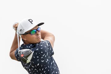 Rickie Fowler teed off on the first hole during a pro-am Wednesday afternoon at the 3M Open in Blaine.