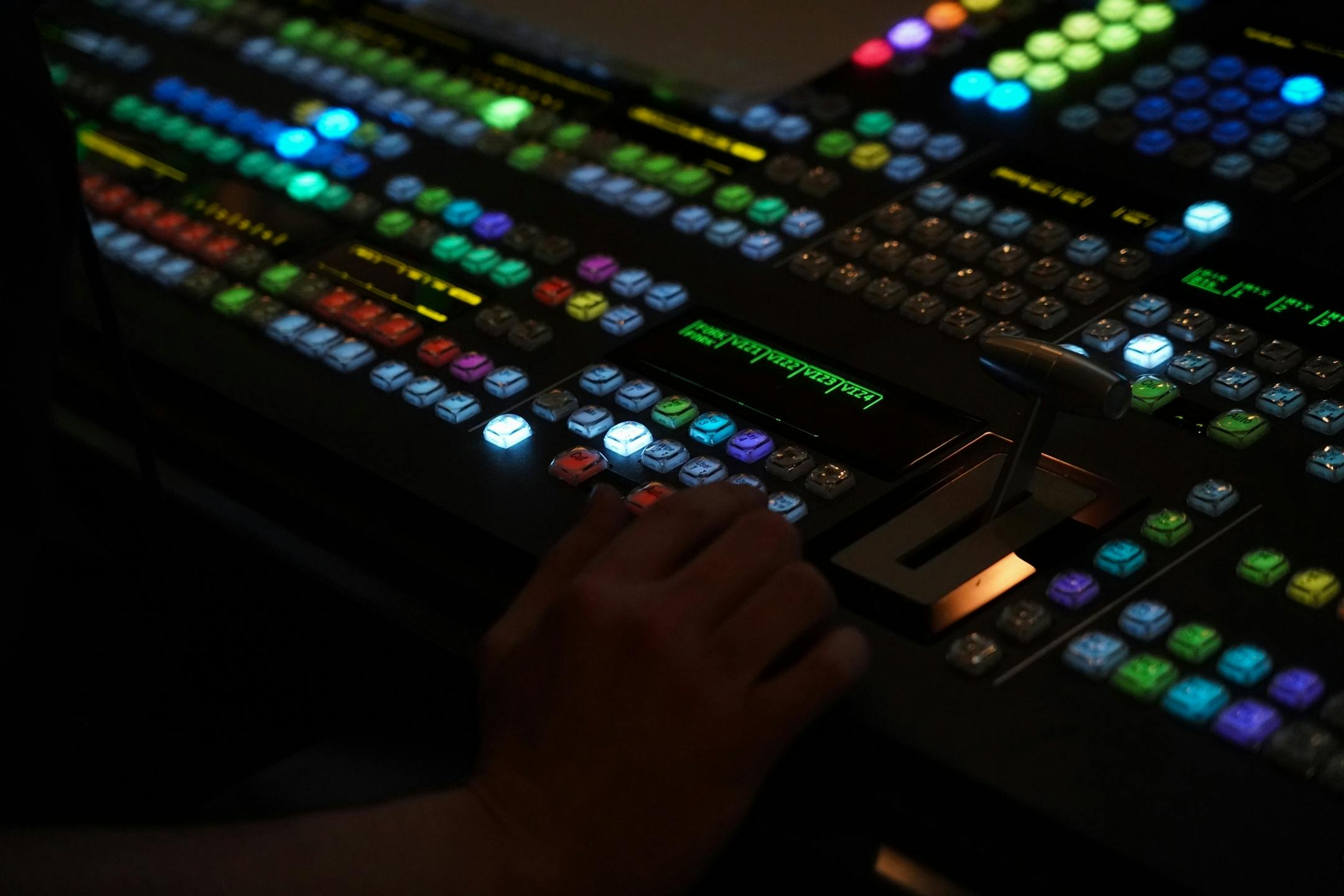 CCX Media Dustin Cooper manned the board as director during a live broadcast on Friday, Feb. 14, 2020.