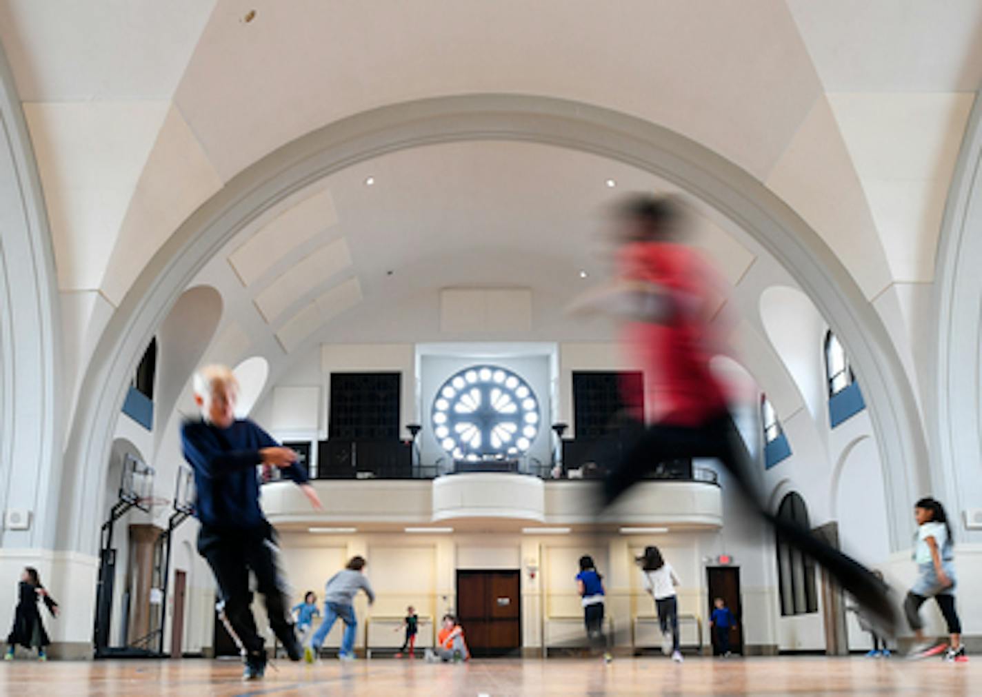 Twin Cities German Immersion School students played in the former Catholic church turned gymnasium Tuesday. ] AARON LAVINSKY &#x2022; aaron.lavinsky@startribune.com Neighborhood angst is brewing in Como Park, as the Twin Cities German Immersion School considers tearing down a former Catholic church it owns and has used as a gym and cafeteria to make room for expansion. Neighbors are not happy and want the school to find a way to preserve the former St. Andrew's Catholic Church, built in 1927. We