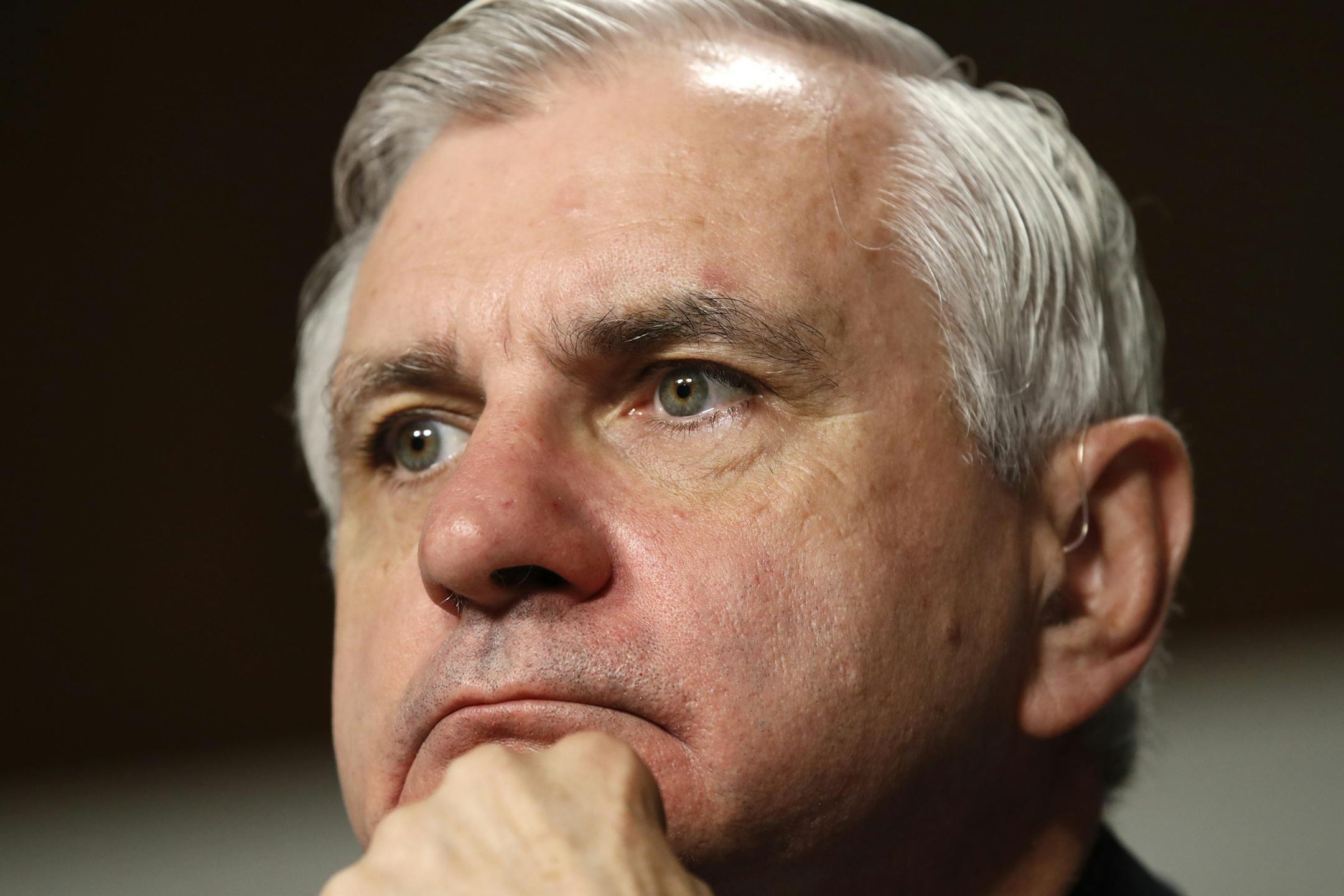 Sen. Jack Reed, D-R.I., ranking member on the Senate Armed Services Committee listens on Capitol Hill in Washington, Tuesday, June 13, 2017, during the committee's hearing in the defense department's budget. (AP Photo/Jacquelyn Martin)