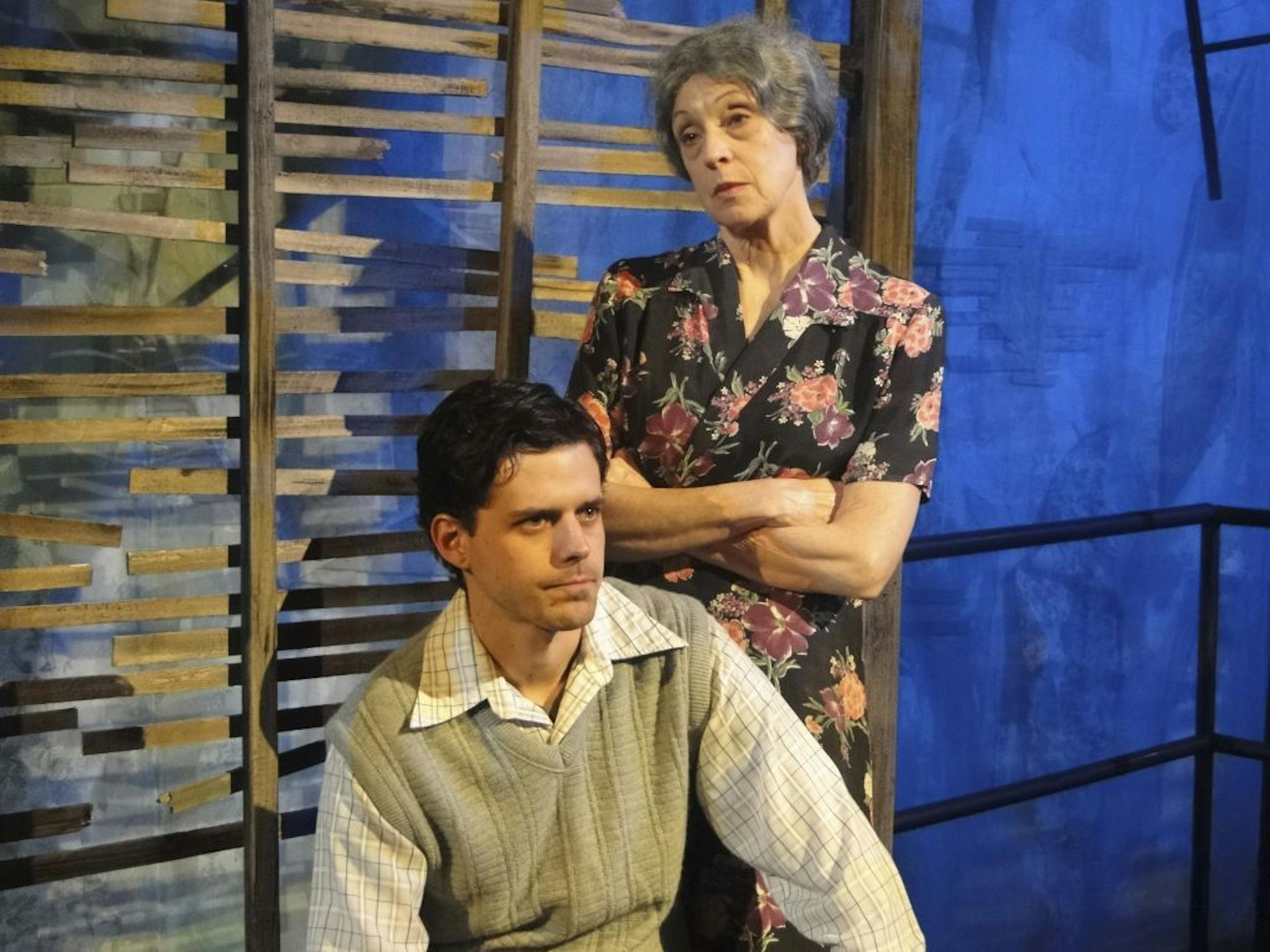 Katherine Ferrand as Amanda and Jason Peterson as Tom in "The Glass Menagerie" by Yellow Tree Theatre.