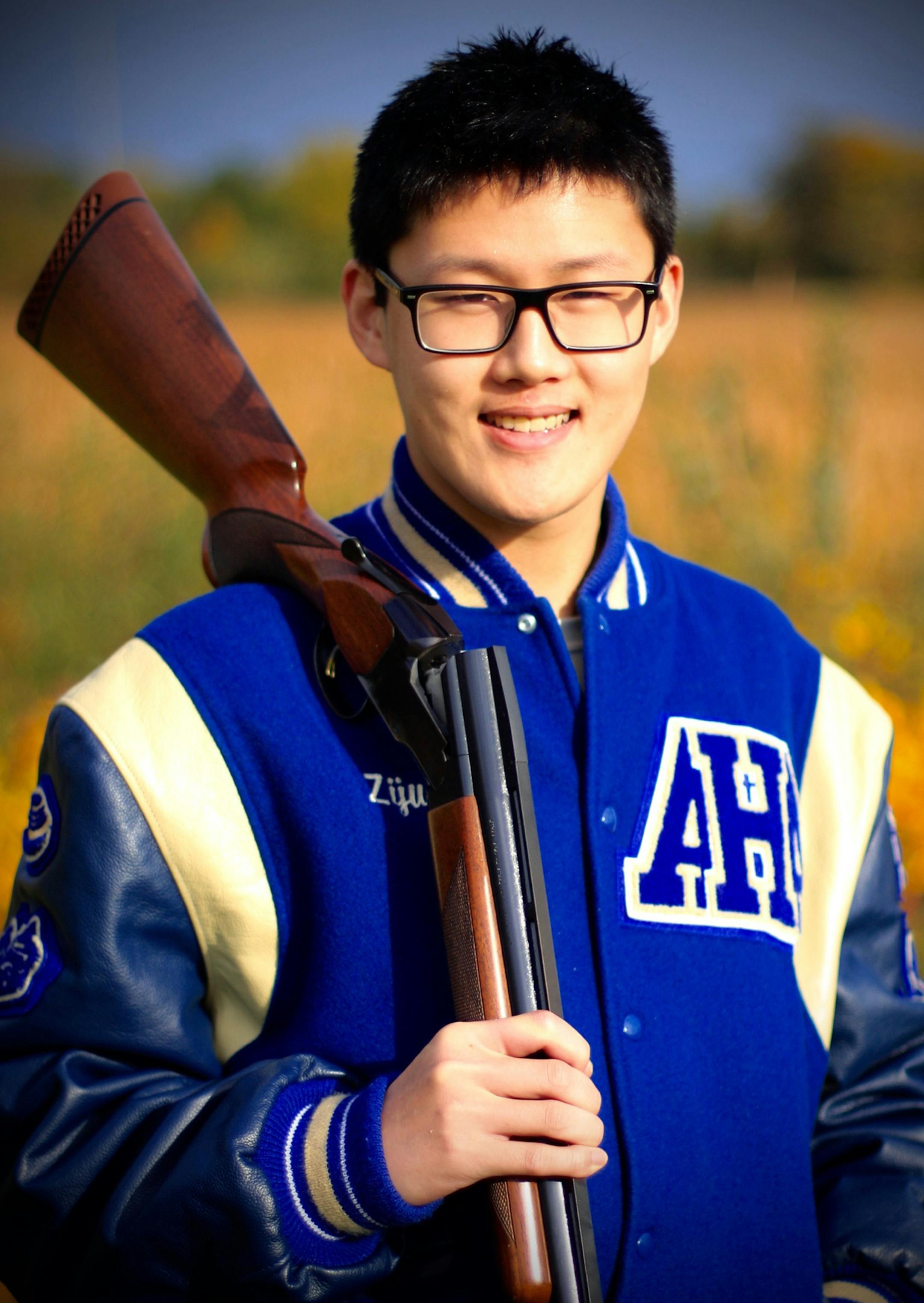 Zijun “Vector’’ Zhang is a senior exchange student from China, studying at the Academy of Holy Angels and a top trapshooter on the school team.