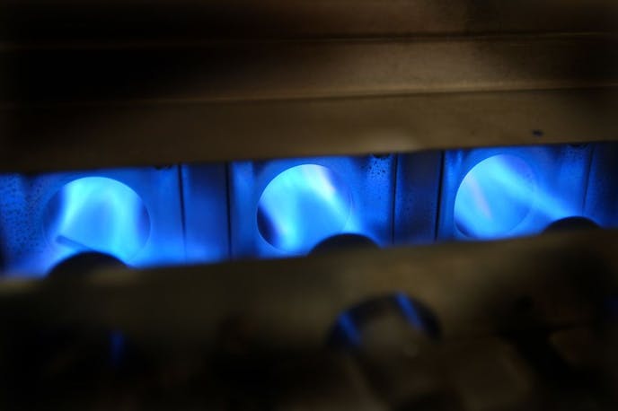 A natural gas furnace. Natural gas prices have fallen this week and are in the throes of a two-month skid, thanks in part to plentiful supplies.