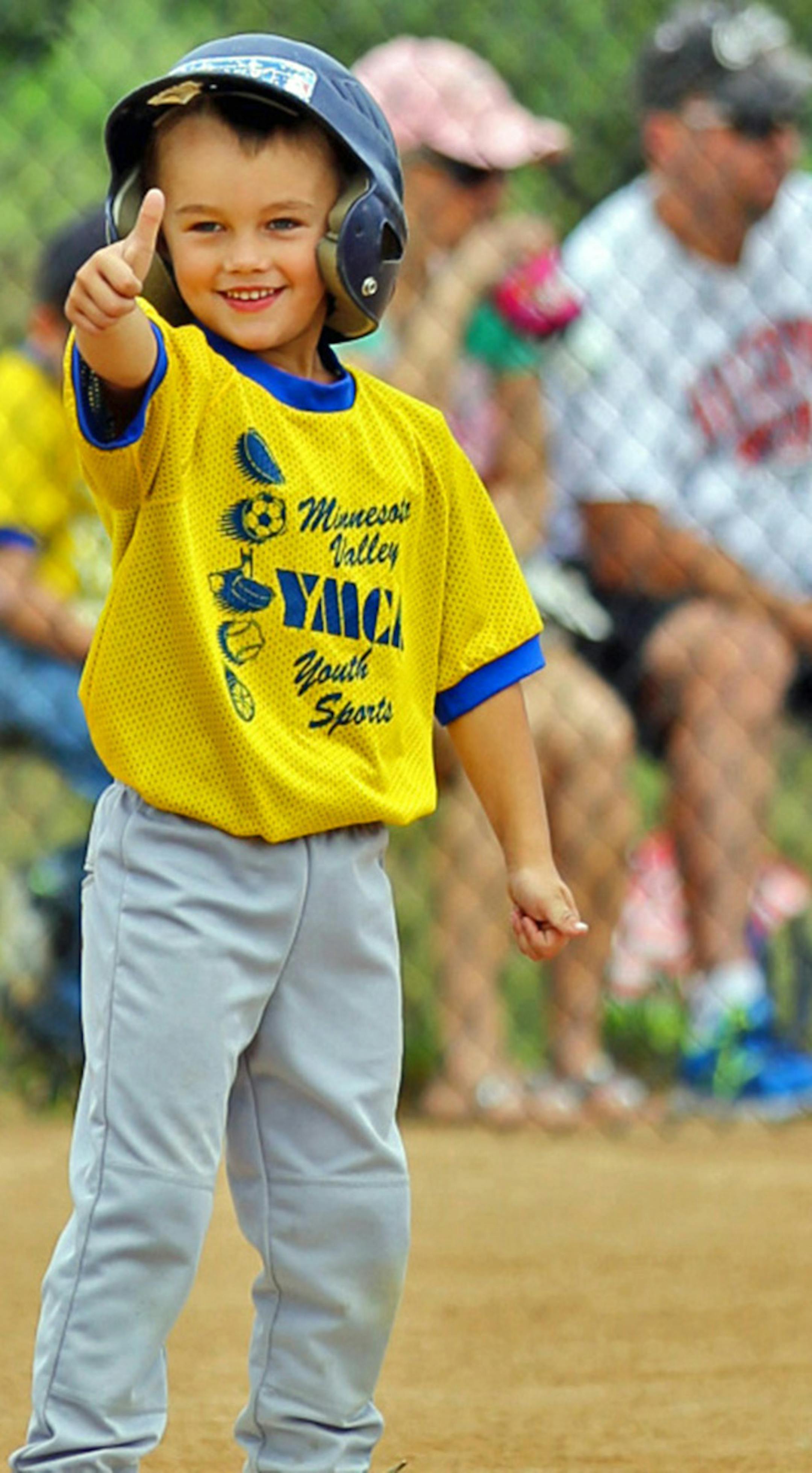 Kyler Csiki, 4, of Prior Lake, got a base hit for Great Uncle Jon, and grandma Kathy Dawson captured the thumbs-up. [focus052817