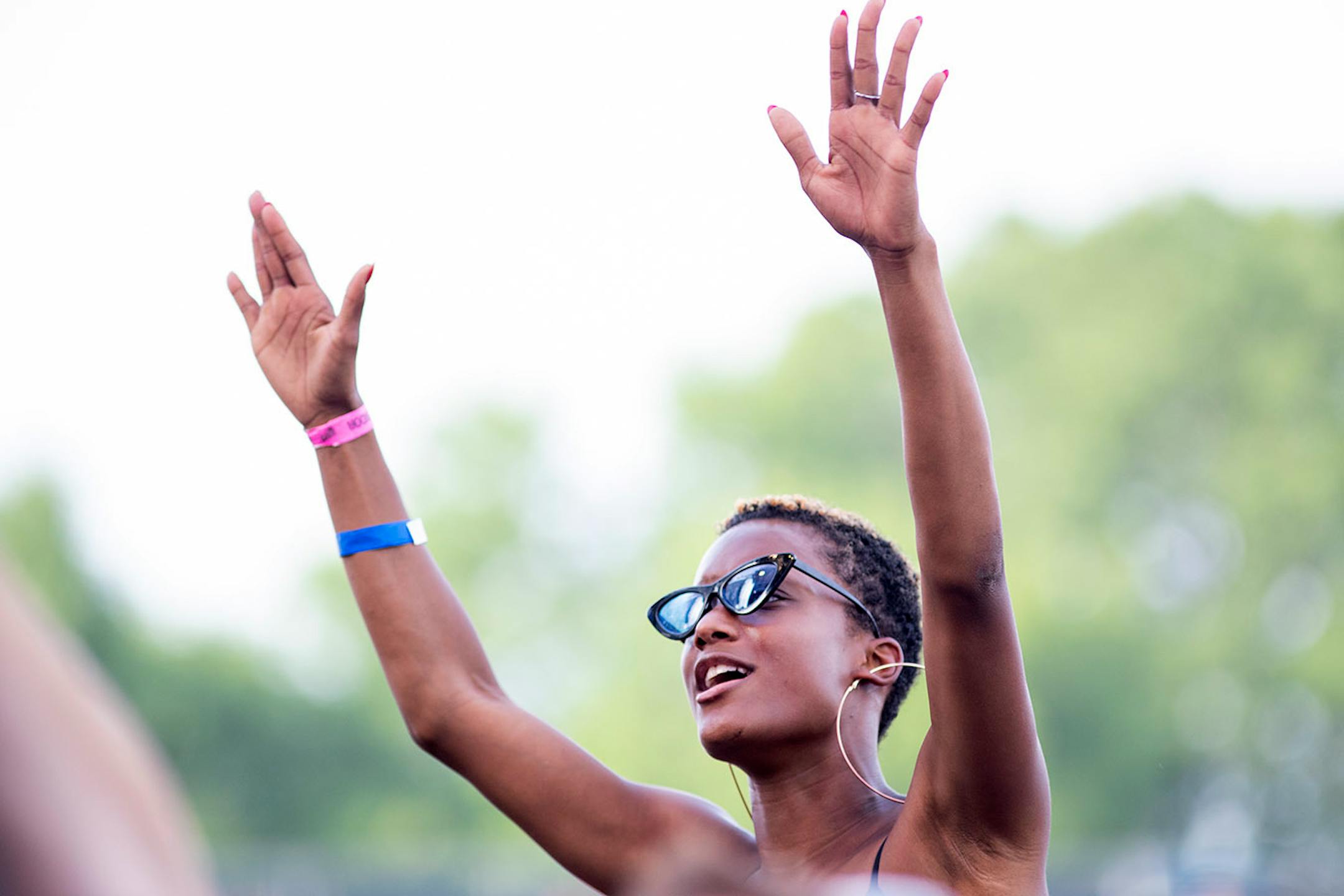 A fan took in Erykah Badu's set.