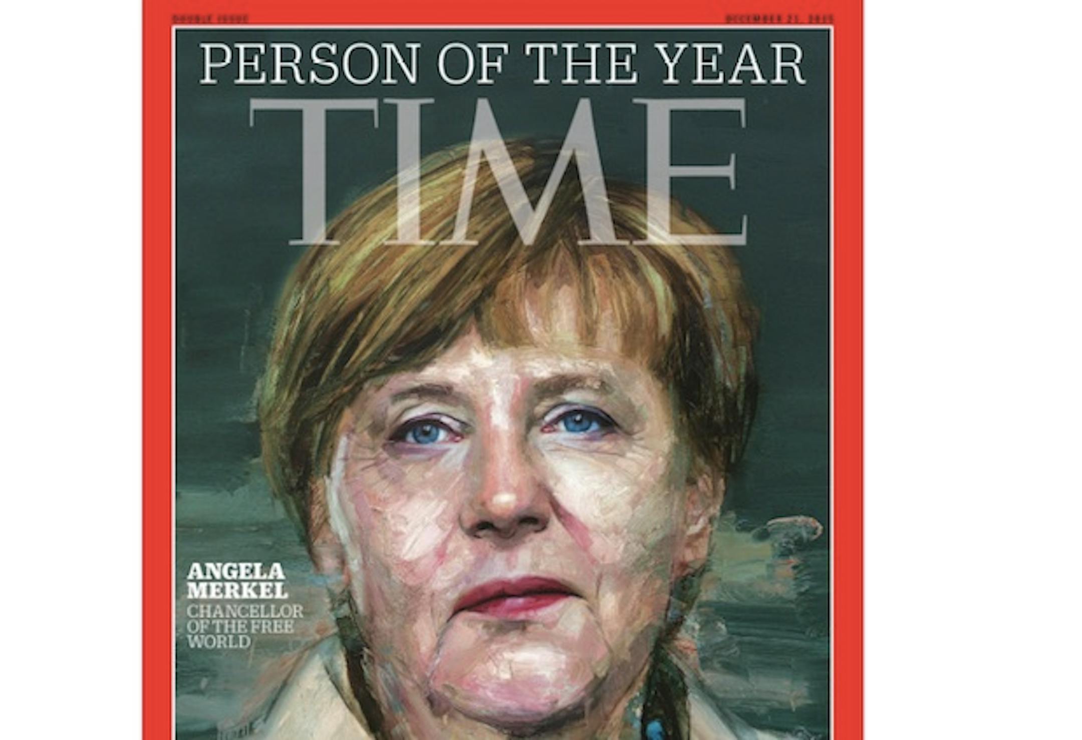 Time magazine's cover with Angela Merkel.