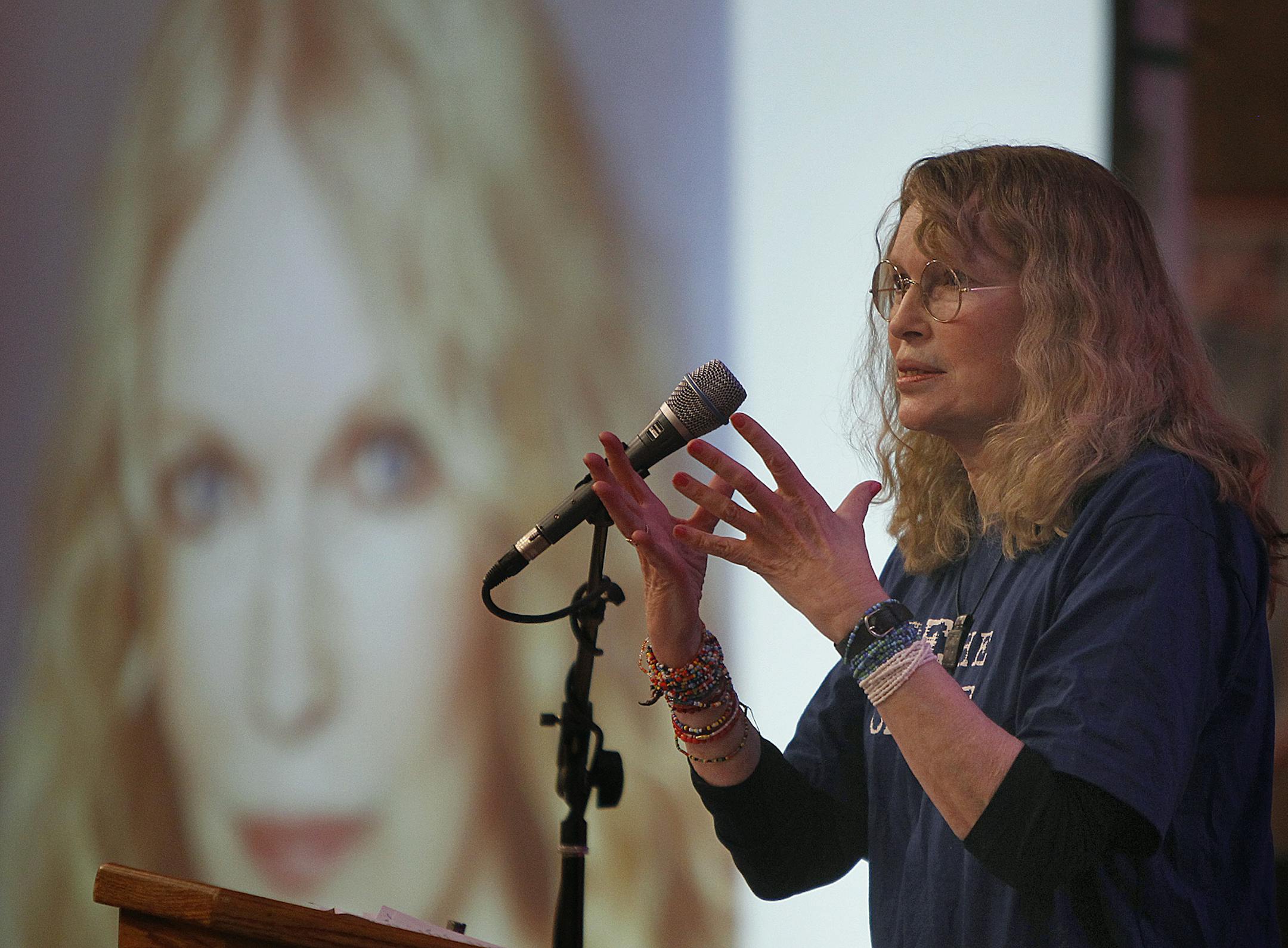 FILE -- Actress Mia Farrow helped promote We Day at Patrick Henry High School, Wednesday, February 6, 2013.
