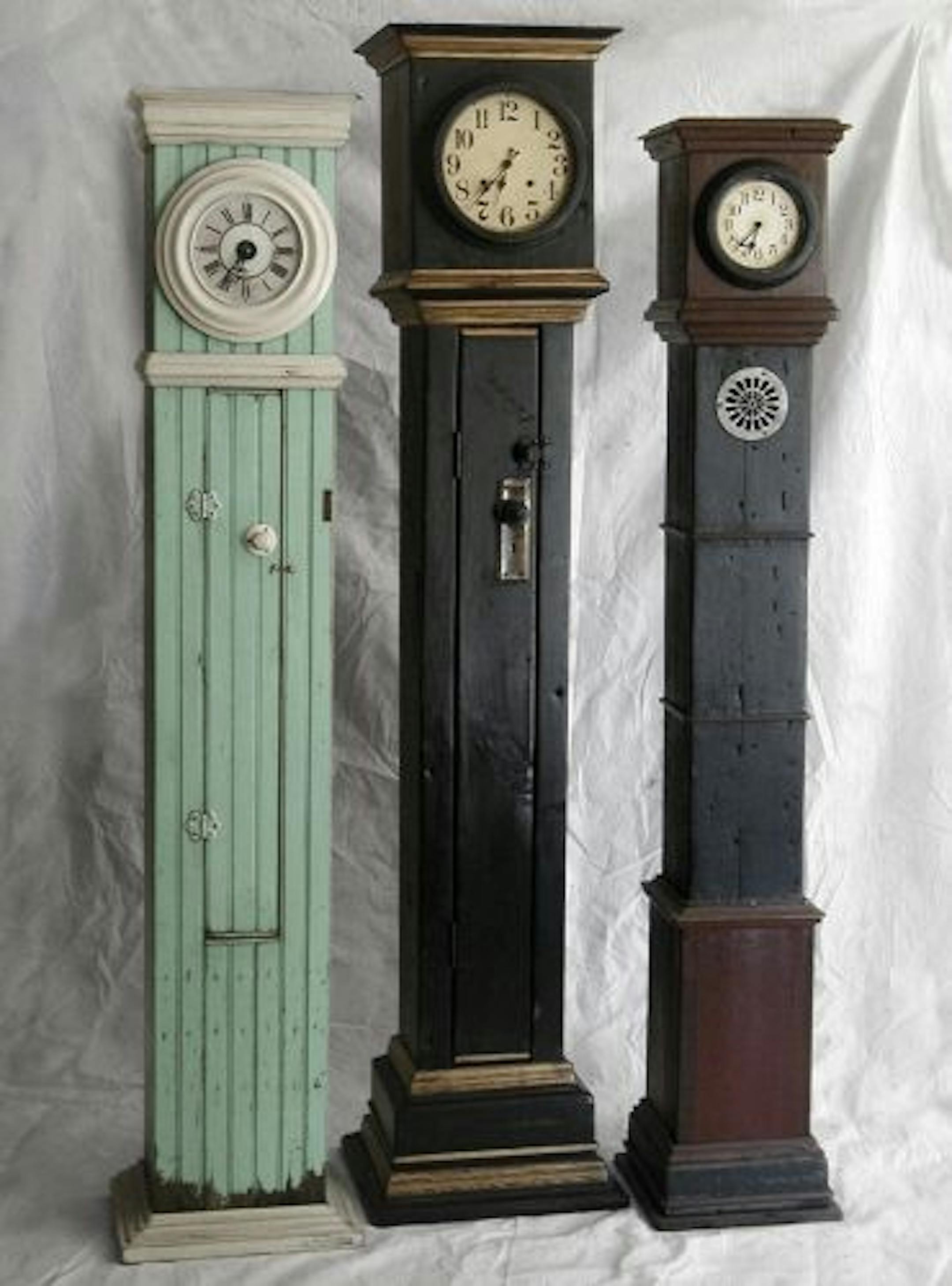 These clocks by Chris Kegel of Chaska will be available at St. Clair Consignment in Chaska.
