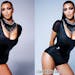 The images of Kim Kardashian: the revised image is on the right.