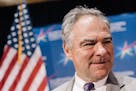 FILE -- Sen. Tim Kaine (D-Va.) participates in a healthcare roundtable discussion in Fairfax, Va., July 20, 2016. Hillary Clinton announced Kaine as h
