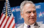 FILE -- Sen. Tim Kaine (D-Va.) participates in a healthcare roundtable discussion in Fairfax, Va., July 20, 2016. Hillary Clinton announced Kaine as h