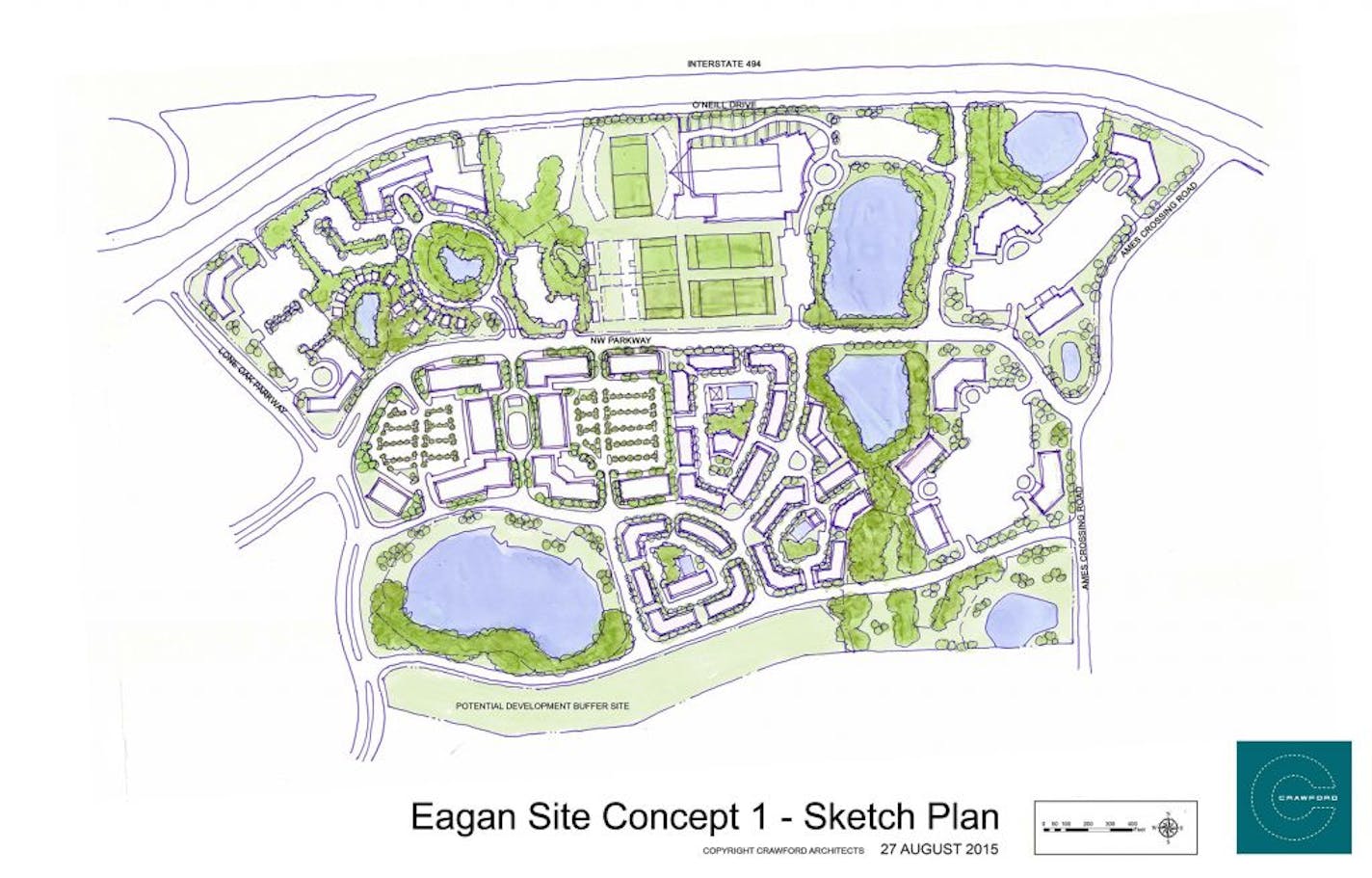 Site plan for Vikings headquarters in Eagan