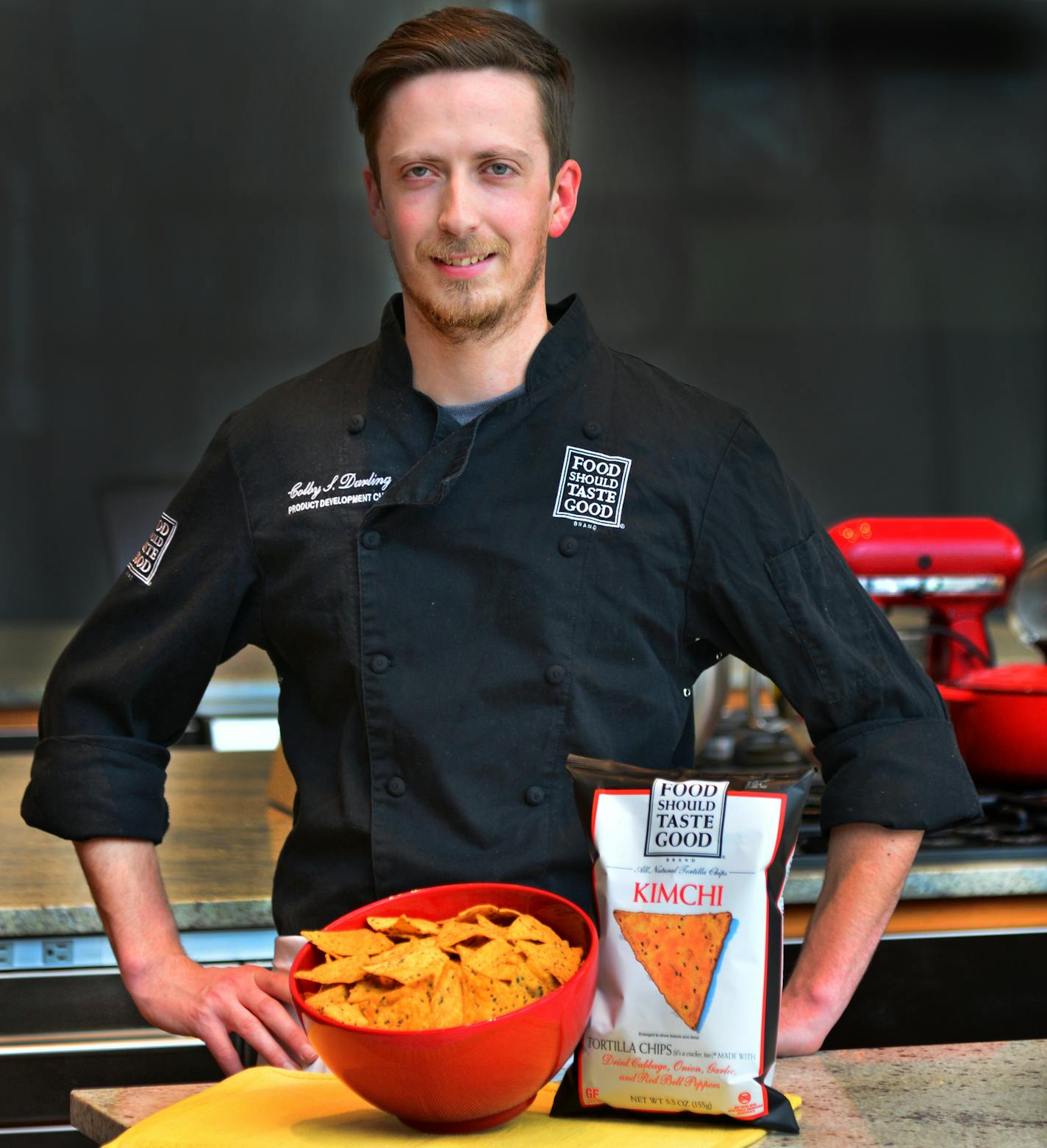 Colby Darling of General Mills is the cook and culinary nutritionist who spent months working out the ingredients for a kimchi-flavored tortilla chip.