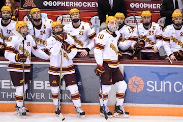 The Minnesota Golden Gophers hockey team watched a replay of a Penn State goal that was ultimately called back due to interference in the first period