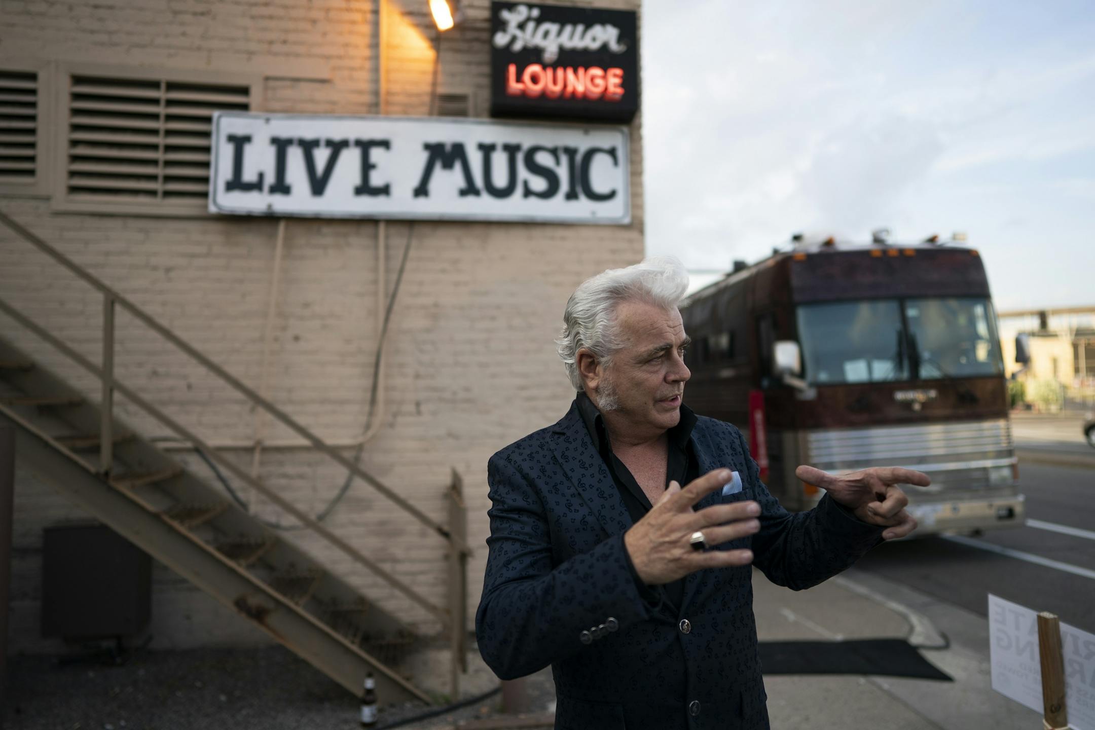 Dale Watson waited outside before playing the last show at Lee's Liquor Lounge Tuesday May 14, 2019 in Minneapolis, MN.