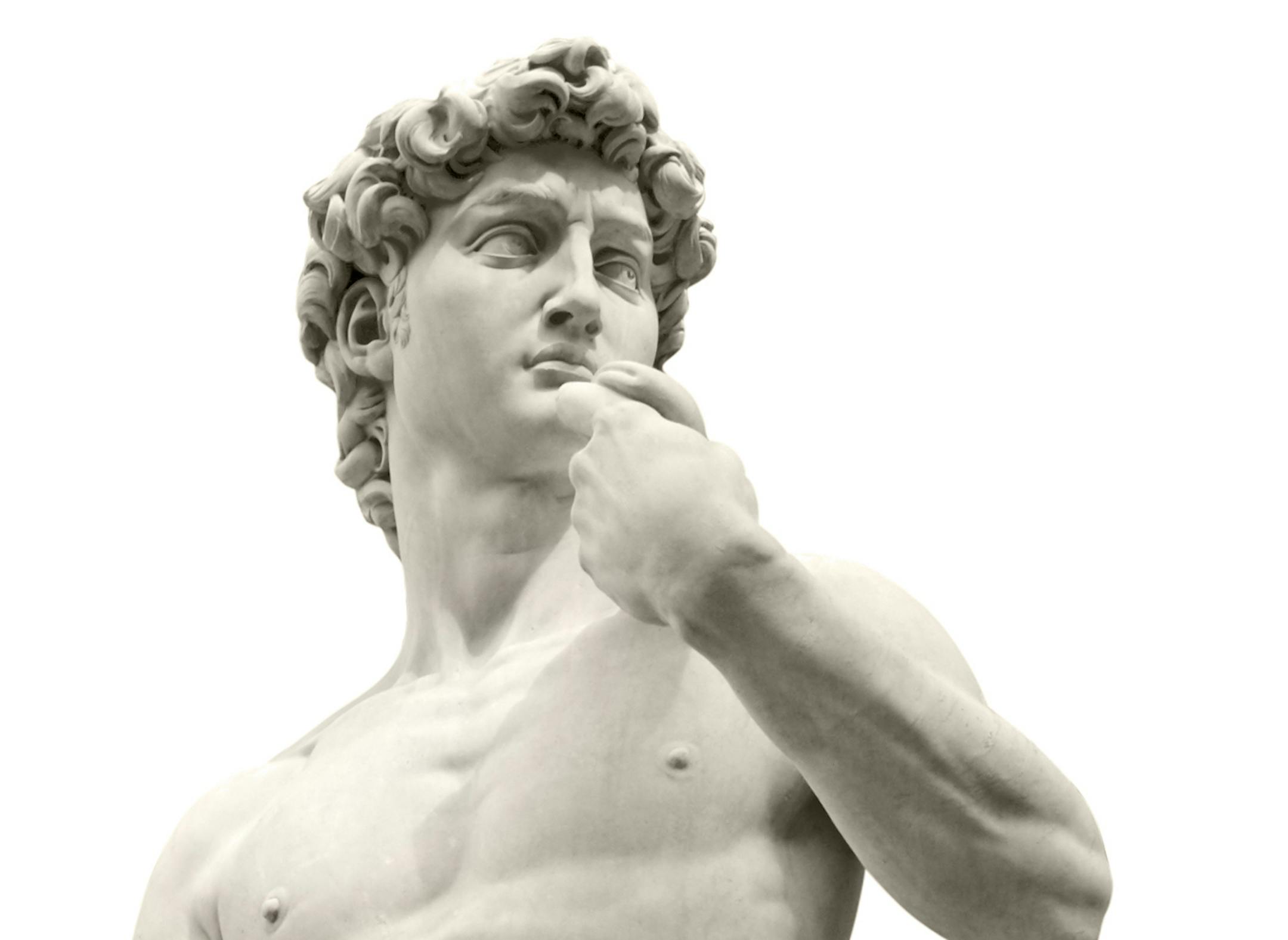 Michelangelo's David isolated on white with clipping path. Piazza della Signoria, Firenze, Italy.
istock