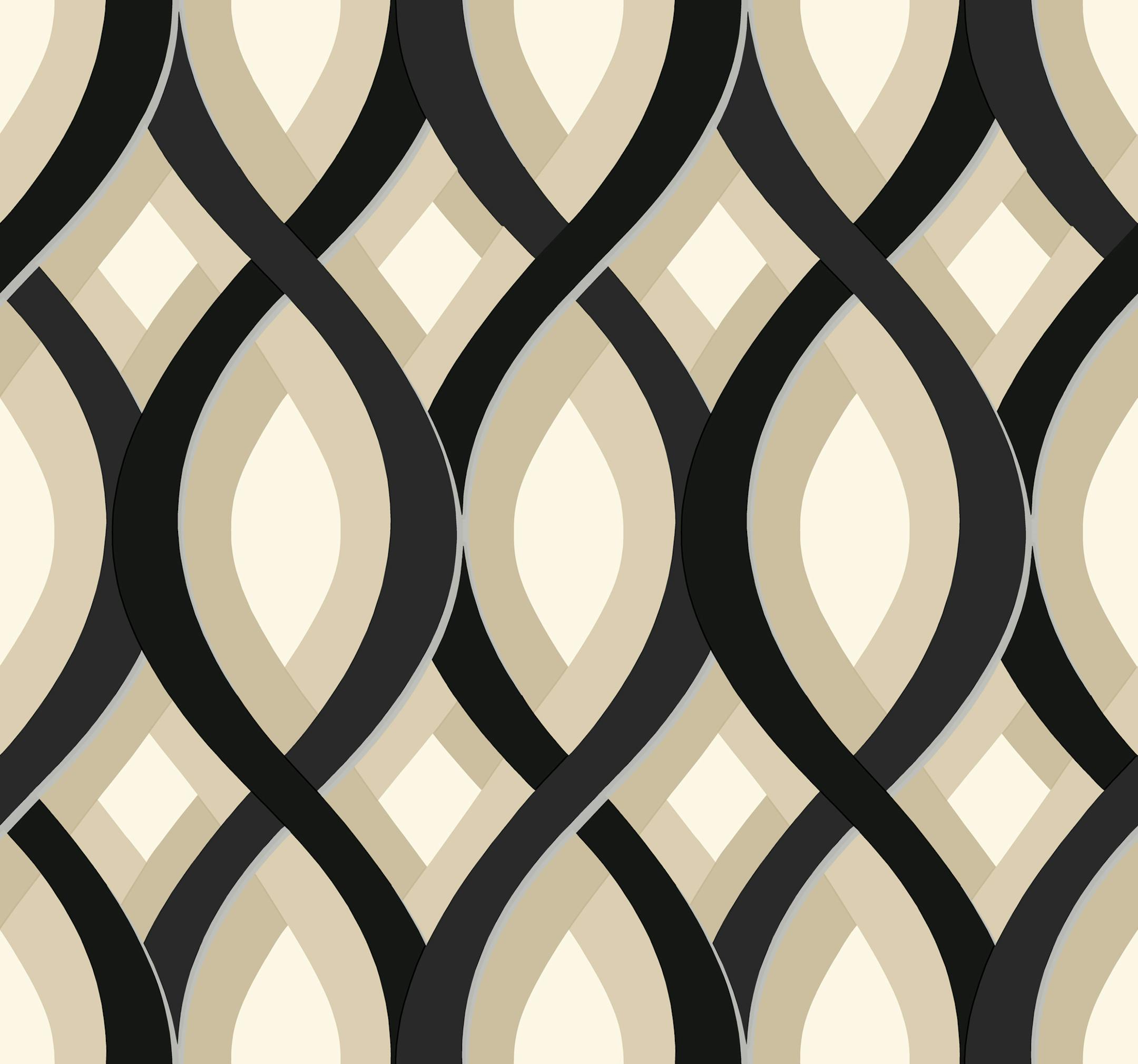 Candice Olson's 'Links' print is an example of a bold print that can be used on an accent wall.