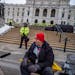 Robert Marvin, a Trump supporter peacefully protested on the steps of the Minnesota State Capitol.There was heavy security at the State Capitol in cas