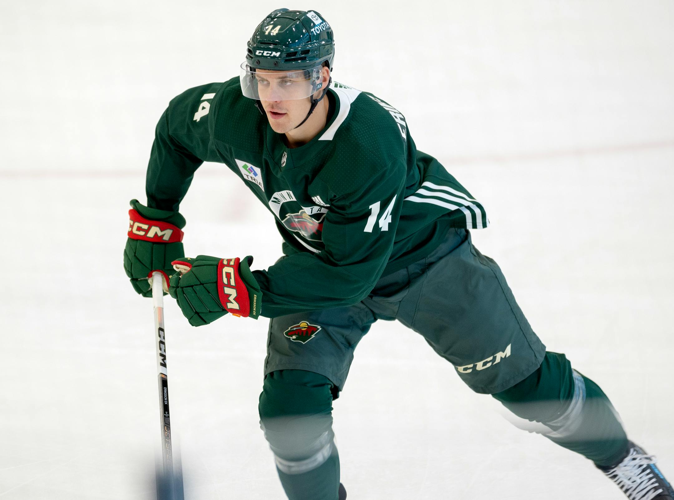 Joel Eriksson Ek (14) during Minnesota Wild training camp Thursday, September 21, 2023, at TRIA Rink in St. Paul, Minn. ] CARLOS GONZALEZ • carlos.gonzalez@startribune.com