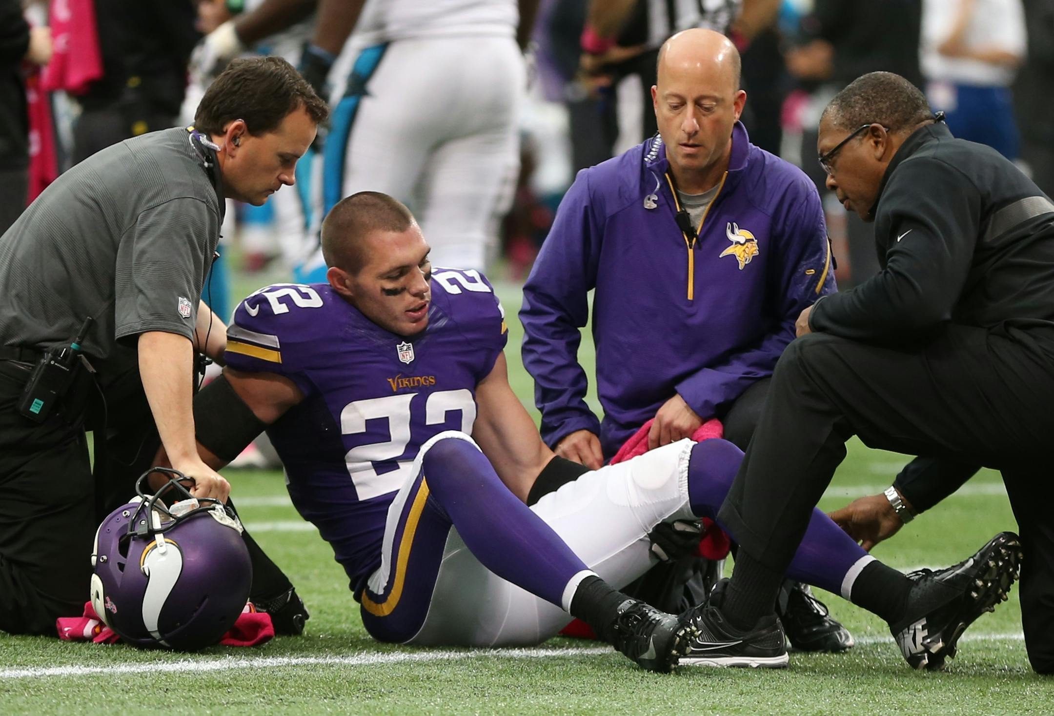Vikings safety Harrison Smith suffered a turf-toe injury in the fourth quarter against the Carolina Panthers. The Vikings lost 35-10.