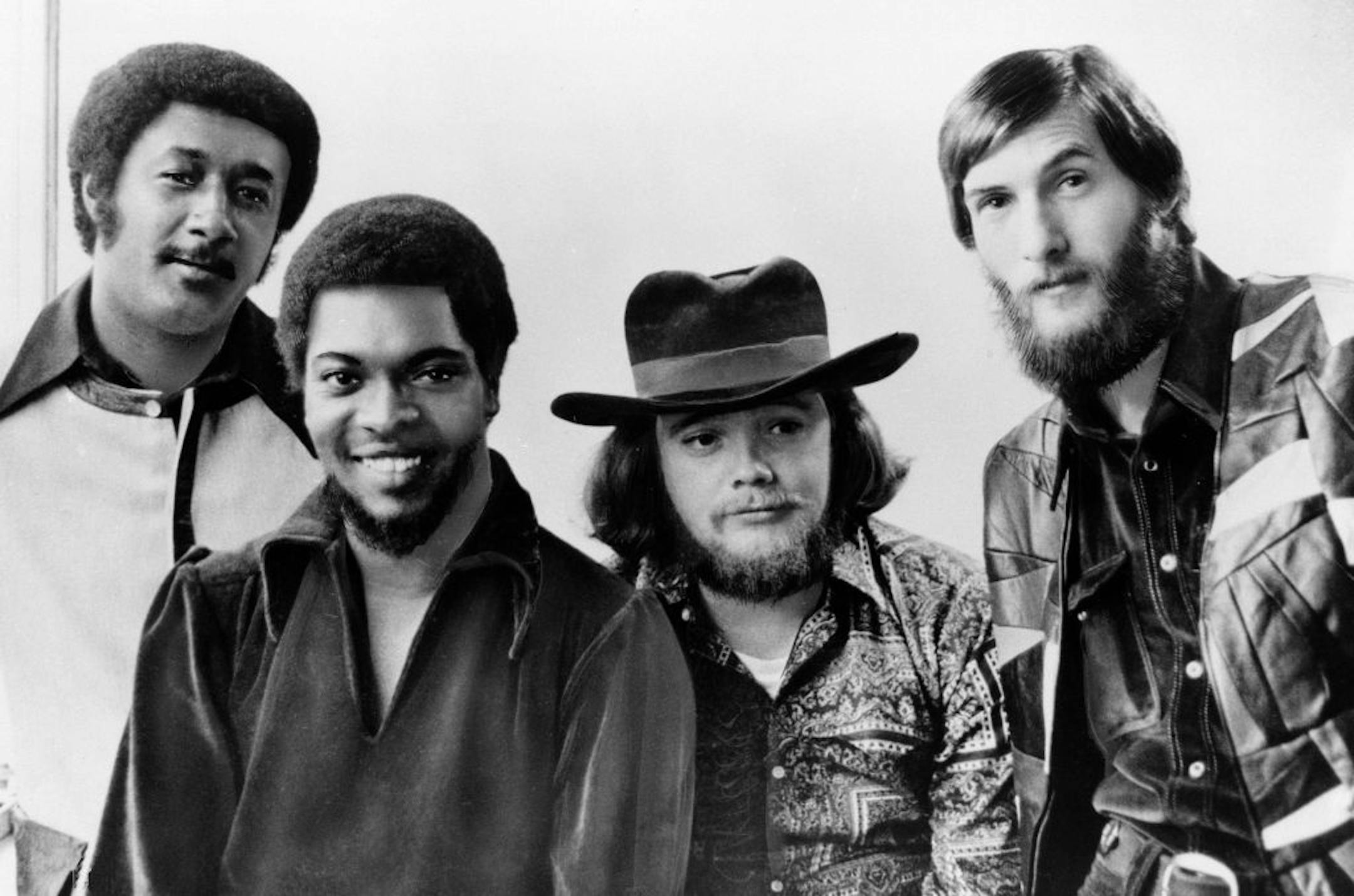Soul rockers Booker T and the MGs are seen in this Jan. 1970 file photo, from left to right: Al Jackson, Jr., Booker T. Jones, Donald "Duck" Dunn, and Steve Cropper. Bass player and songwriter Donald "Duck" Dunn, a member of the Rock 'n' Roll Hall of Fame band Booker T. and the MGs and the Blues Brothers band, died in Tokyo Sunday May 13, 2012. He was 70.