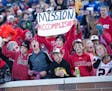 Young fans celebrated Pierz's 36-8 victory over Jackson County Central in the 3A championship game Saturday, in the Class 3A championship game on Satu