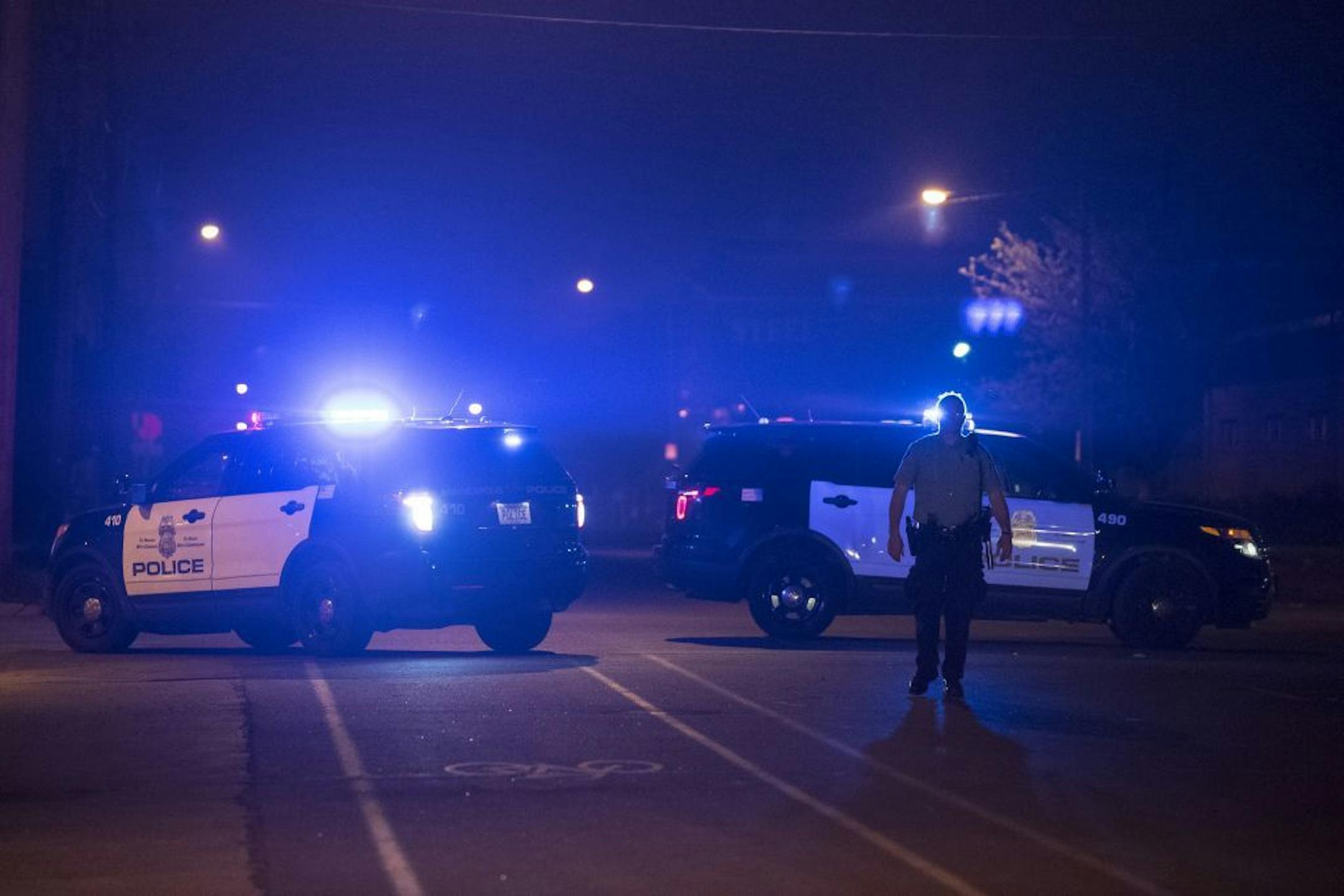 Police blocked off north 2nd Street at North 21st Avenue after responding to a shooting early Saturday morning in north Minneapolis.