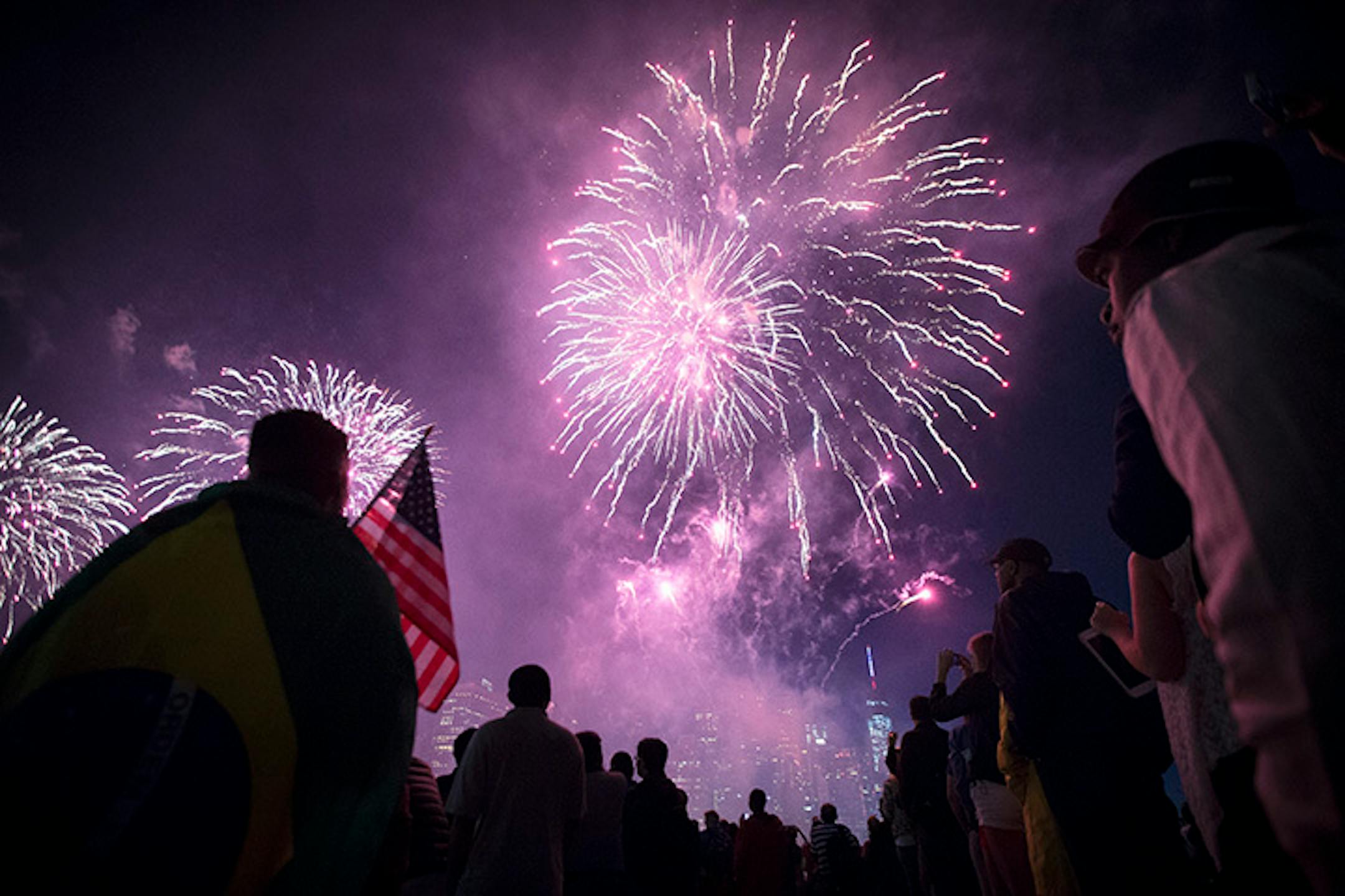 Red, white and blue -- and many other colors -- shoot into the sky across the United States on the Fourth of July.