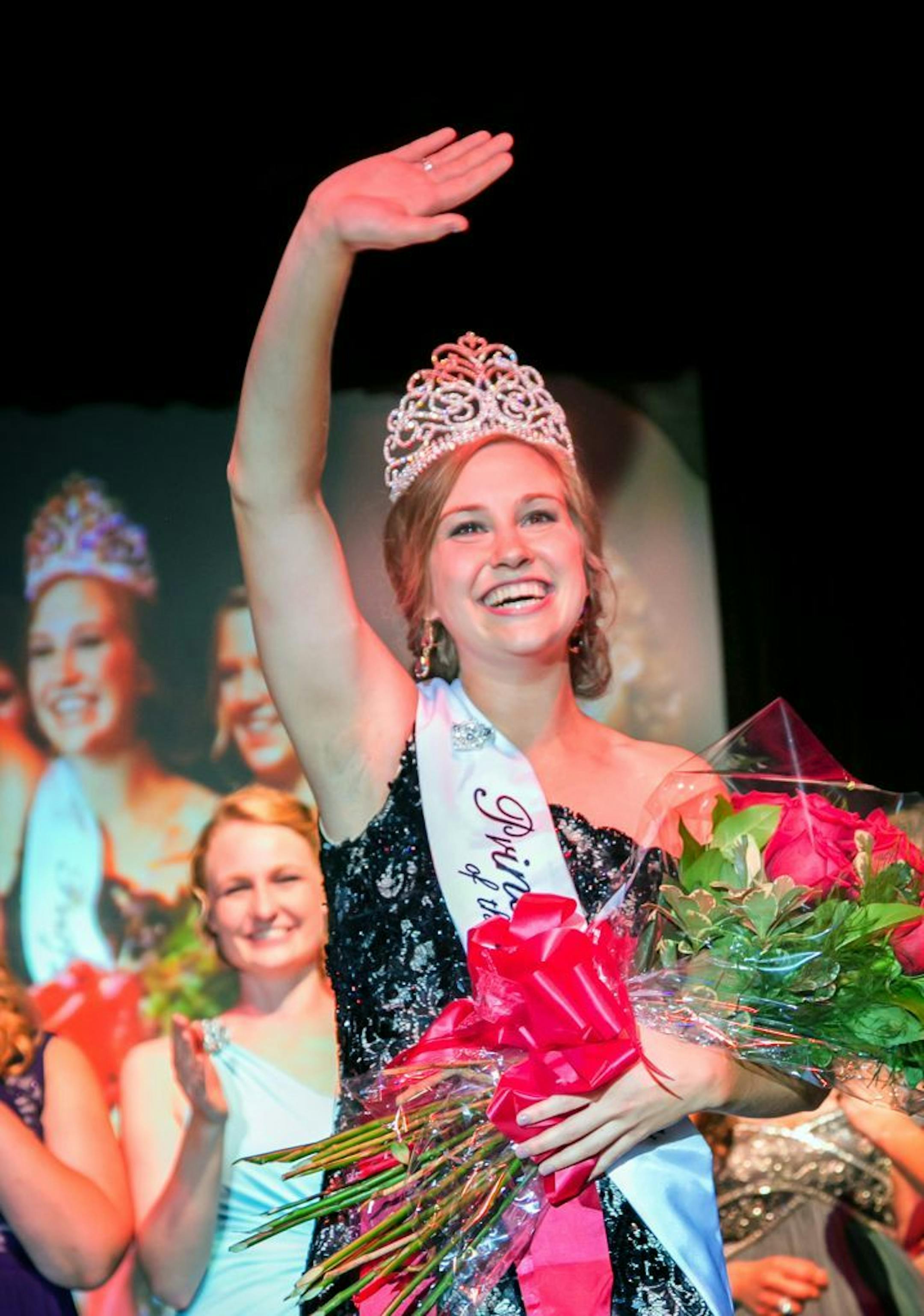 Jeni Haler, a 19-year-old college student from Norwood Young America, Minn., representing Carver County, was crowned the 61st Princess Kay of the Milky Way in an evening ceremony at the Minnesota State Fairgrounds, August 20.