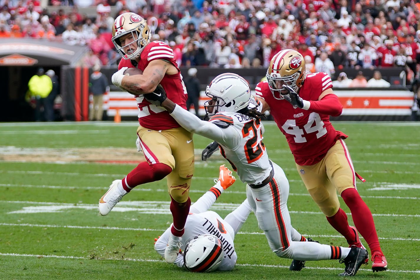 San Francisco 49ers running back Christian McCaffrey has averaged 114.1 yards from scrimmage with 19 TDs in 17 games since joining the 49ers.&nbsp;