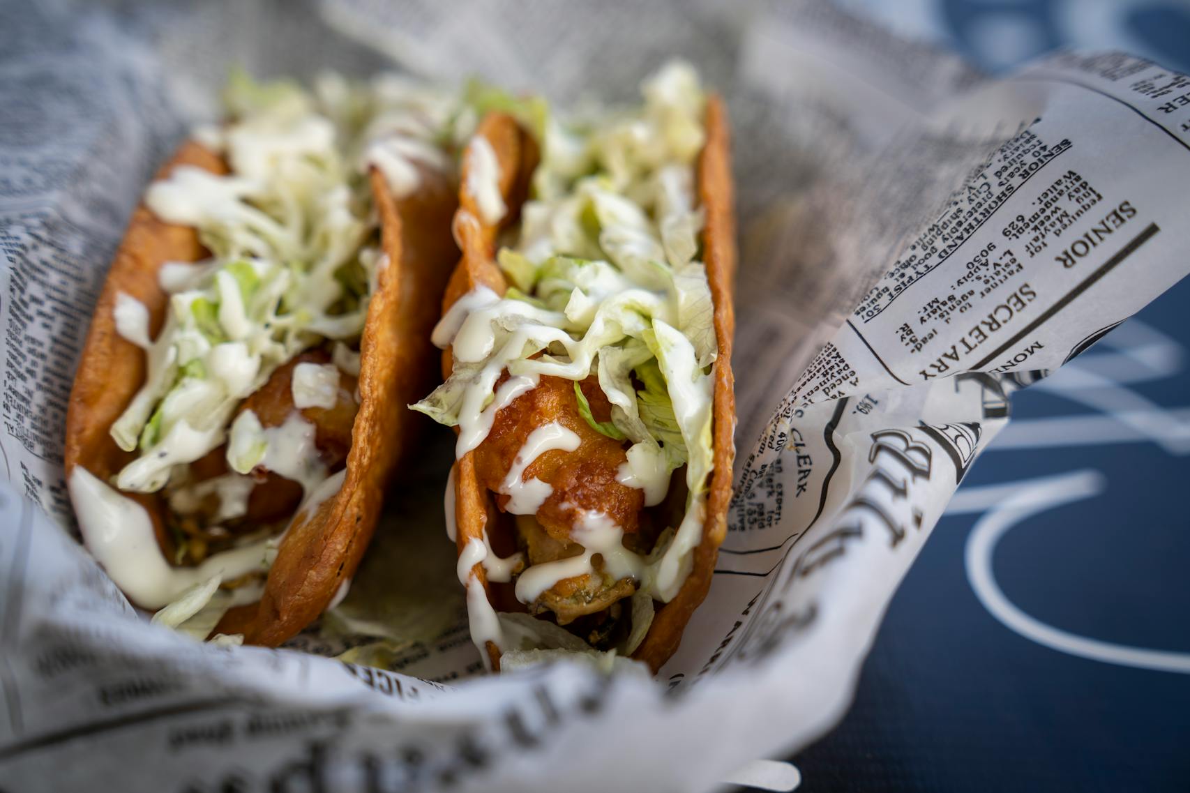 Dill Pickle Cheese Curd Tacos from Richie’s Cheese Curd Tacos. The new foods of the 2023 Minnesota State Fair photographed on the first day of the fair in Falcon Heights, Minn. on Tuesday, Aug. 8, 2023. ] LEILA NAVIDI • leila.navidi@startribune.com