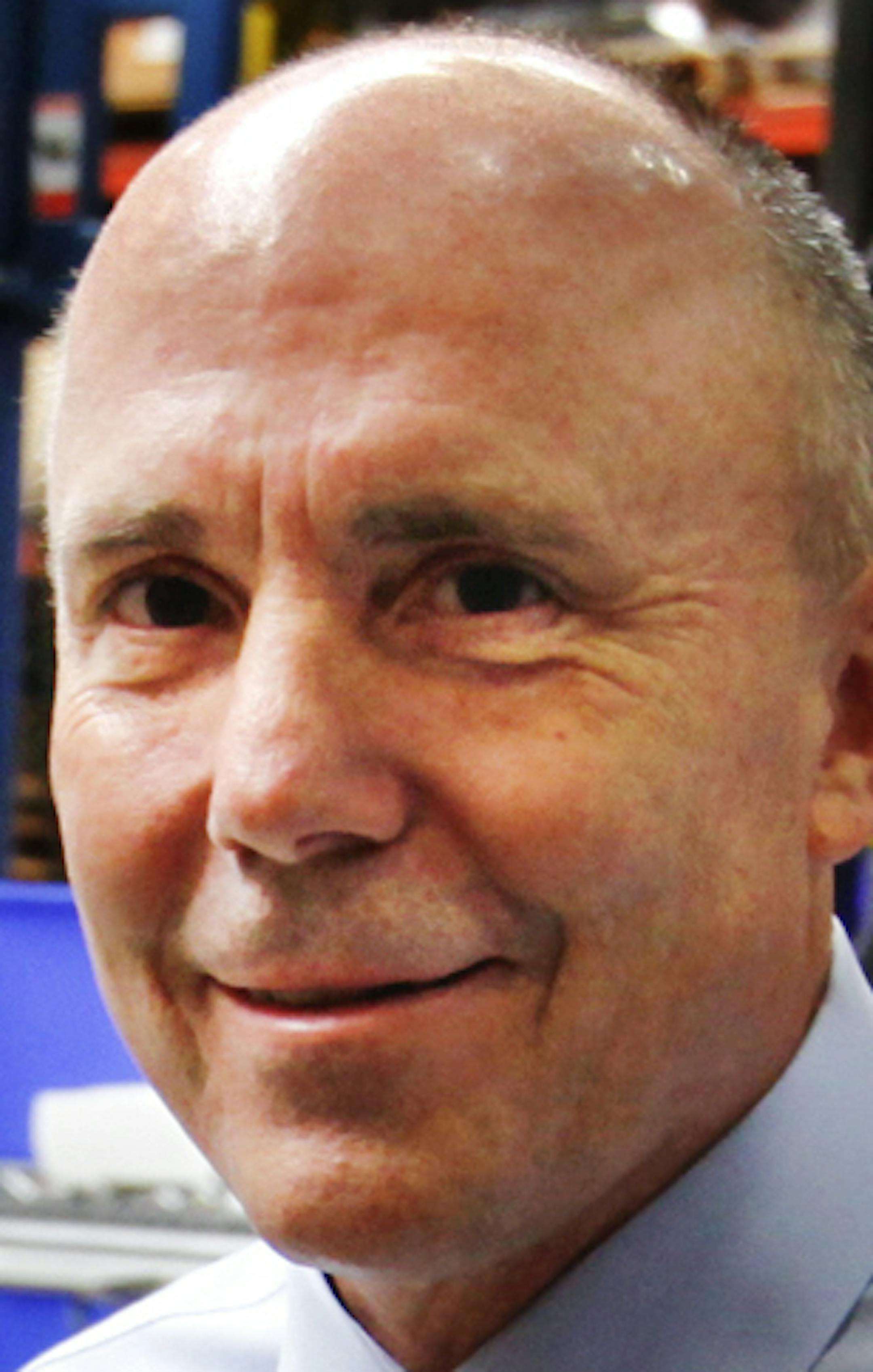 Graco CEO Patrick McHale on the process pump assembly floor of the northeast Minneapolis manufacturer of industrial spray painters and other fluid-handling equipment Thursday, Feb. 9, 2012, in Minneapolis, MN.] DAVID JOLES*djoles@startribune.com - Graco CEO Patrick McHale started out 22 years ago as a machinist supervisor and now heads the northeast Minneapolis company. Graco manufactures mostly in the U.S. and exports more than 50 percent of its products overseas, reversing the trend of the las