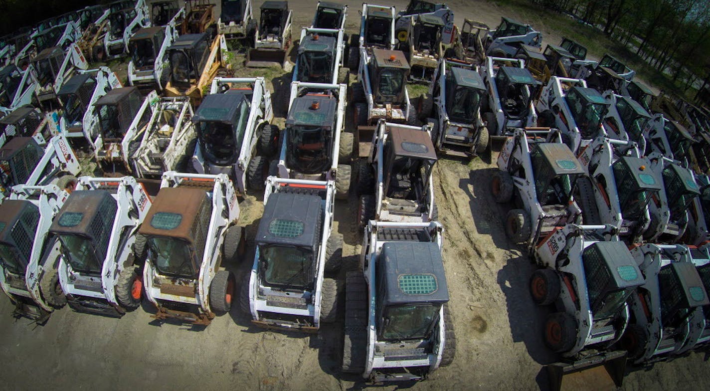 Used Bobcats at Tim Cox's dealership on Tuesday, May 5, 2015, in Dassel, Minn. ] RENEE JONES SCHNEIDER � reneejones@startribune.com