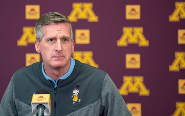 Minnesota Athletic Director Mark Coyle spoke with media members Thursday after it was announced Lindsay Whalen was out as coach.