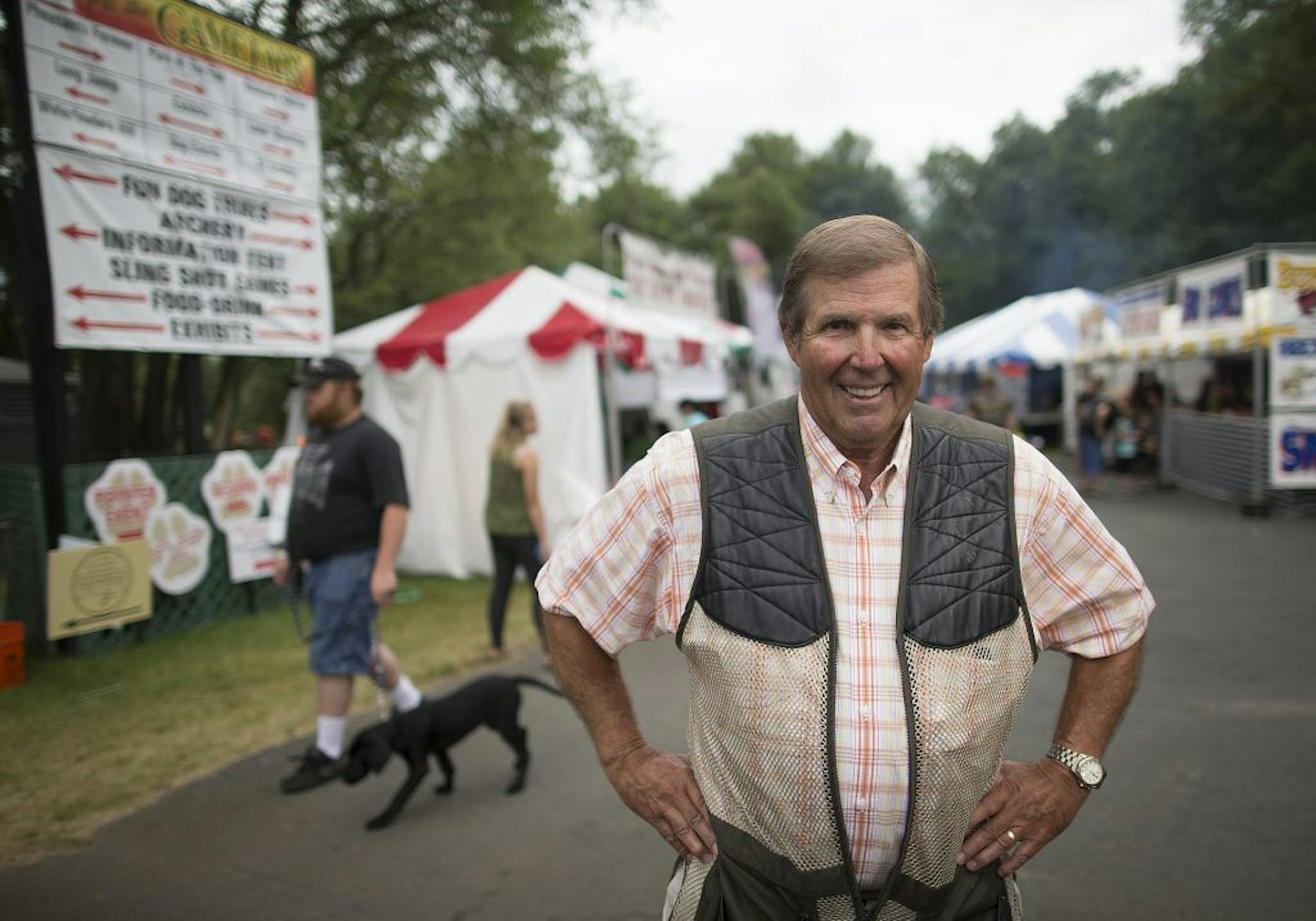 TV celebrity Ron Schara.   The 2015 Gamefair has developed from one big circus tent to a mini State fair atmosphere over its 34 years. We photographed a slice of the fair through the people that have attending this year, some who have been all 34 years.  [ PHOTO BY TOM WALLACE ' tom.wallace2@comcast.net   owfair081415: Game Fair