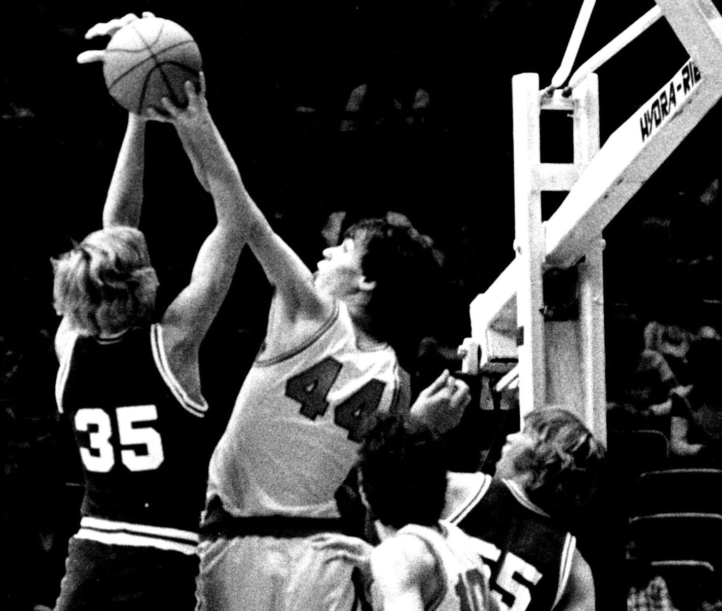 Randy Breuer (44) helped lead Lake City to Class 1A titles in 1978 and '79. The 7-3 center's 113 points in 1979 stand as a tournament record.