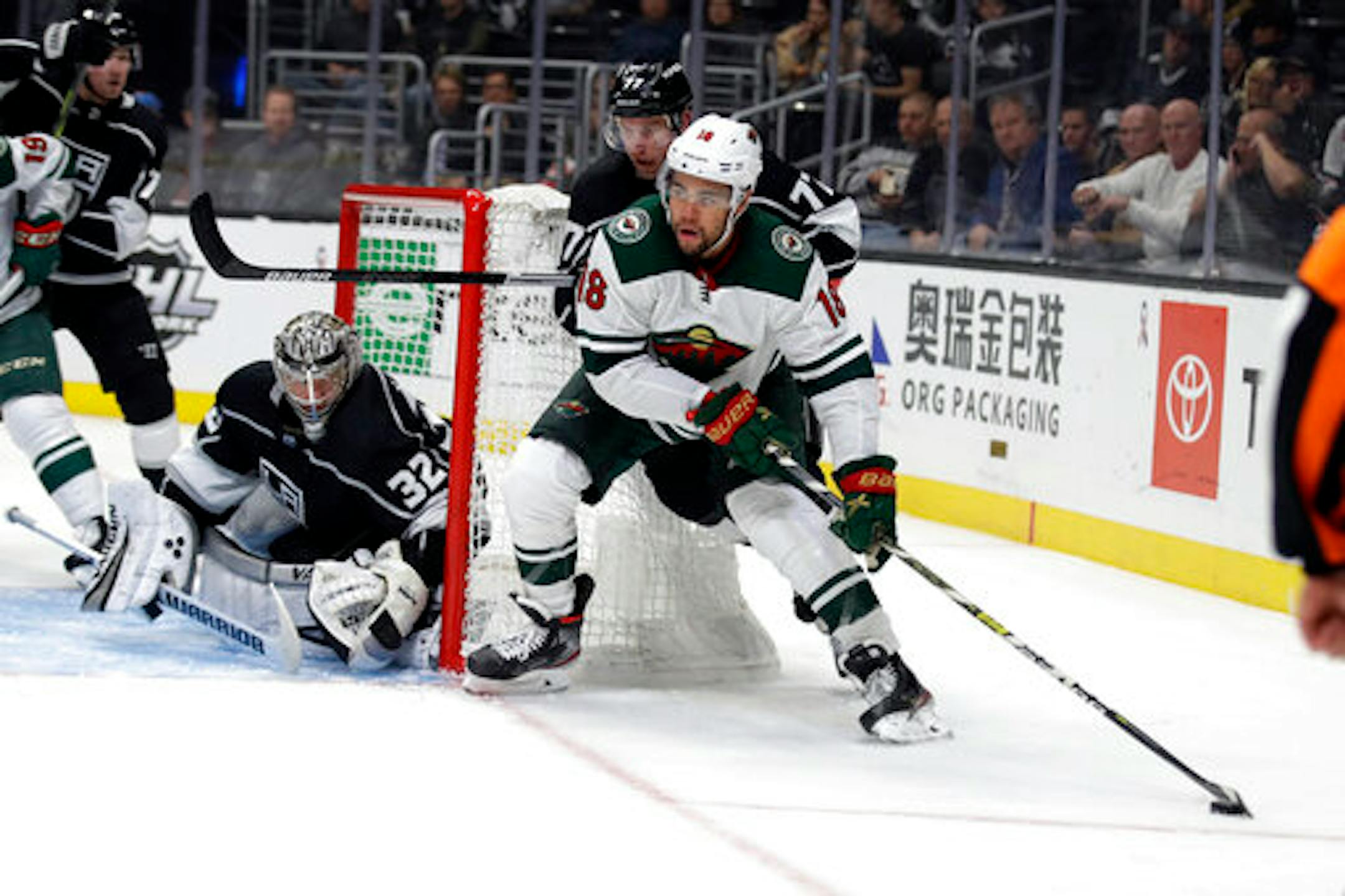 The Los Angeles Kings, led by goalie Jonathan Quick, fended off the Wild and forward Jordan Greenway in a 3-1 victory on Tuesday night.