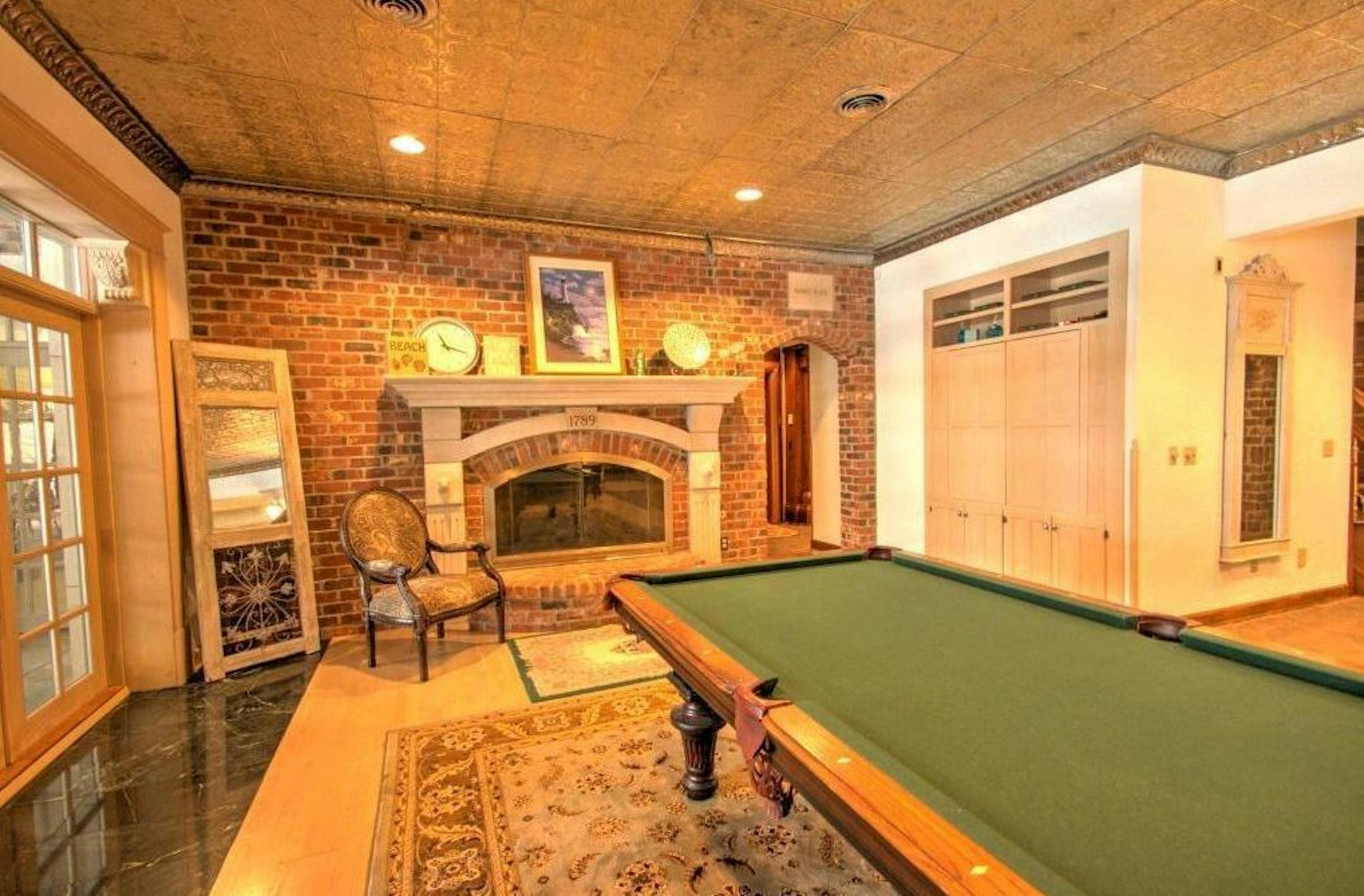 Billiards room.