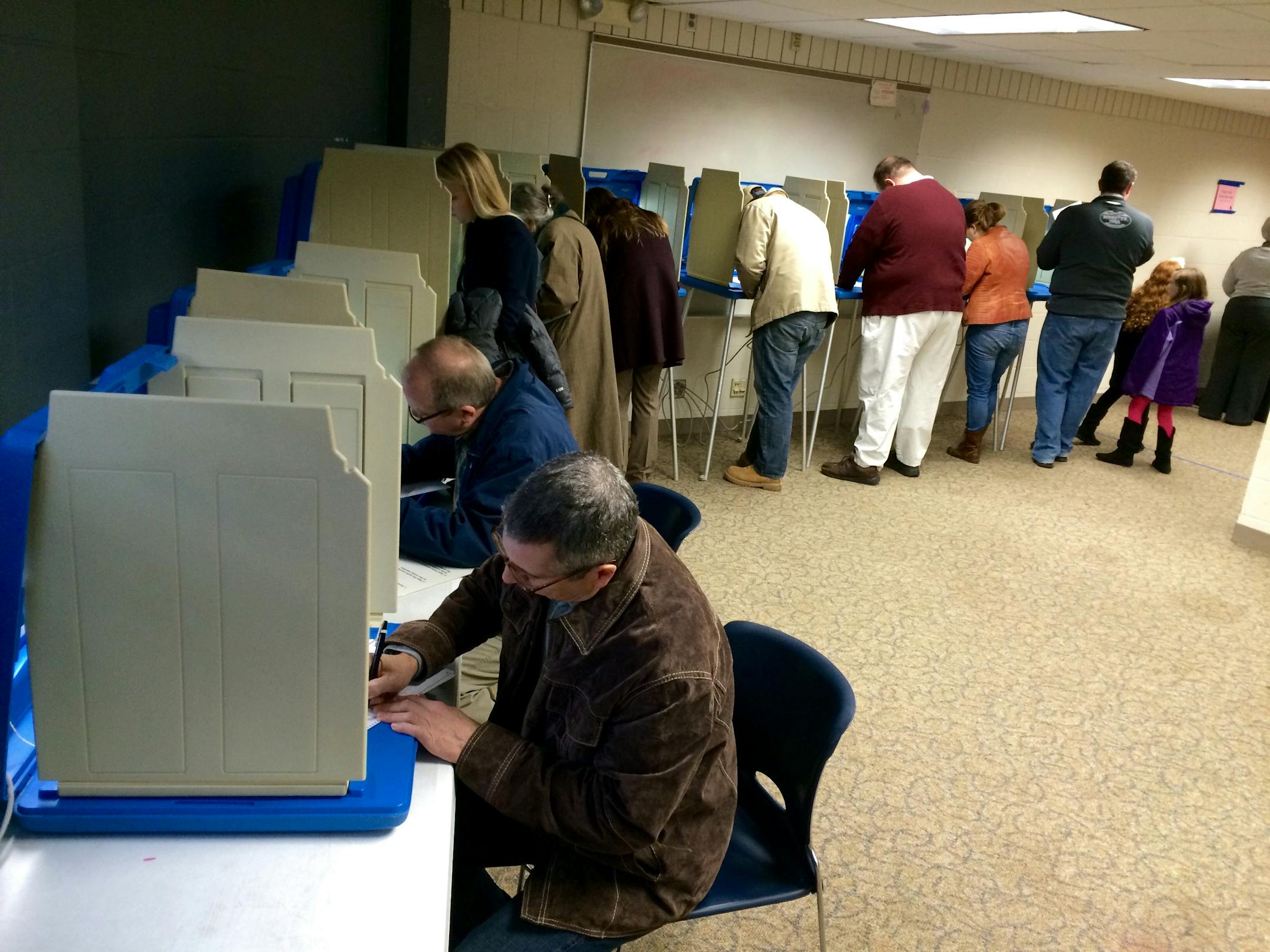 Voters fill out ballots at Martin Luther King Jr. Recreation Center in St. Paul on Tuesday, Nov. 4, 2014.