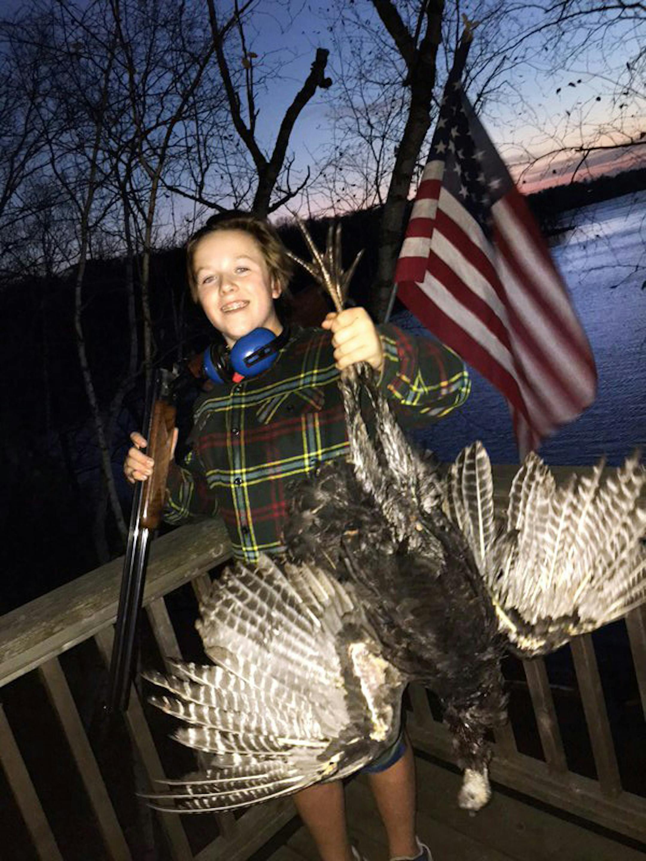 Aidan Jones with his fall turkey.