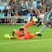 Minnesota United midfielder Kevin Molino (7) slipped a goal past San Jose Earthquakes goalkeeper Daniel Vega (17) in the final minutes of the second h