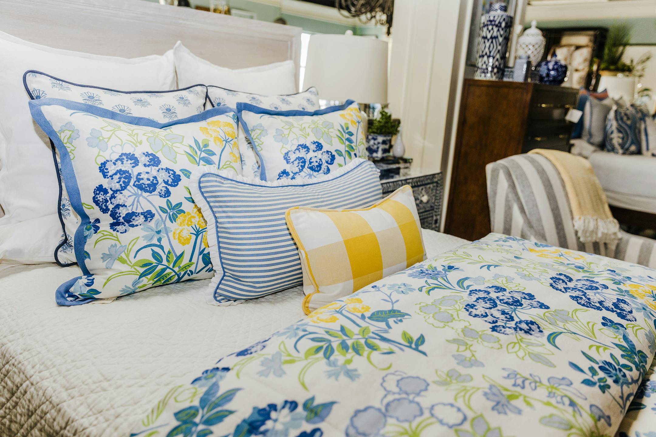 Many patterned fabrics feature subtle hints of yellow that can be brought out into a space. (Provided photo/TNS)