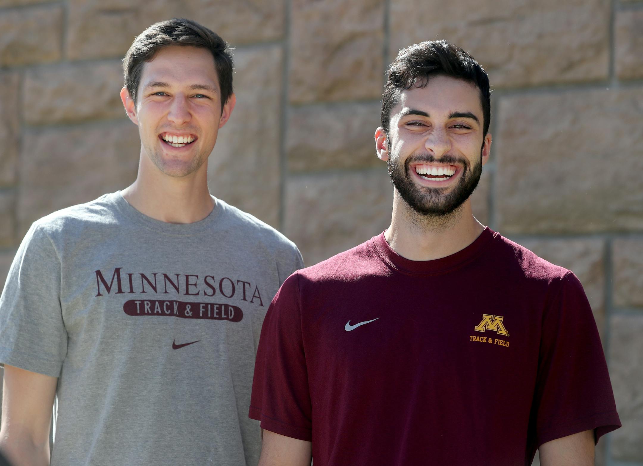 Gopher seniors Mitch Hechsel, left, and Nate Roese are both in the 800 in the NCAA meet.